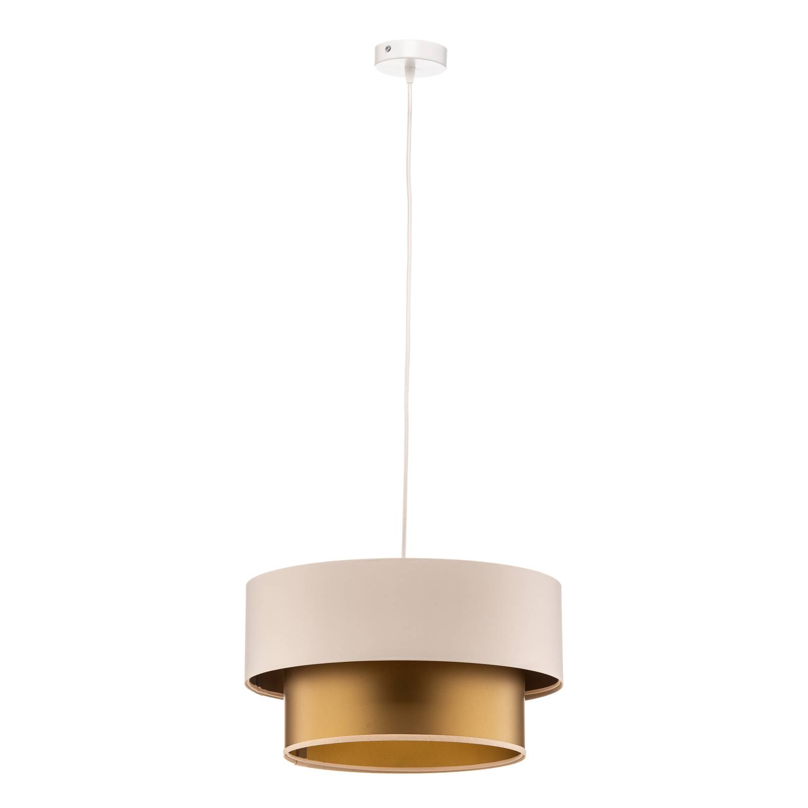 Dorina függő lámpa, krém/arany, Ø 40cm