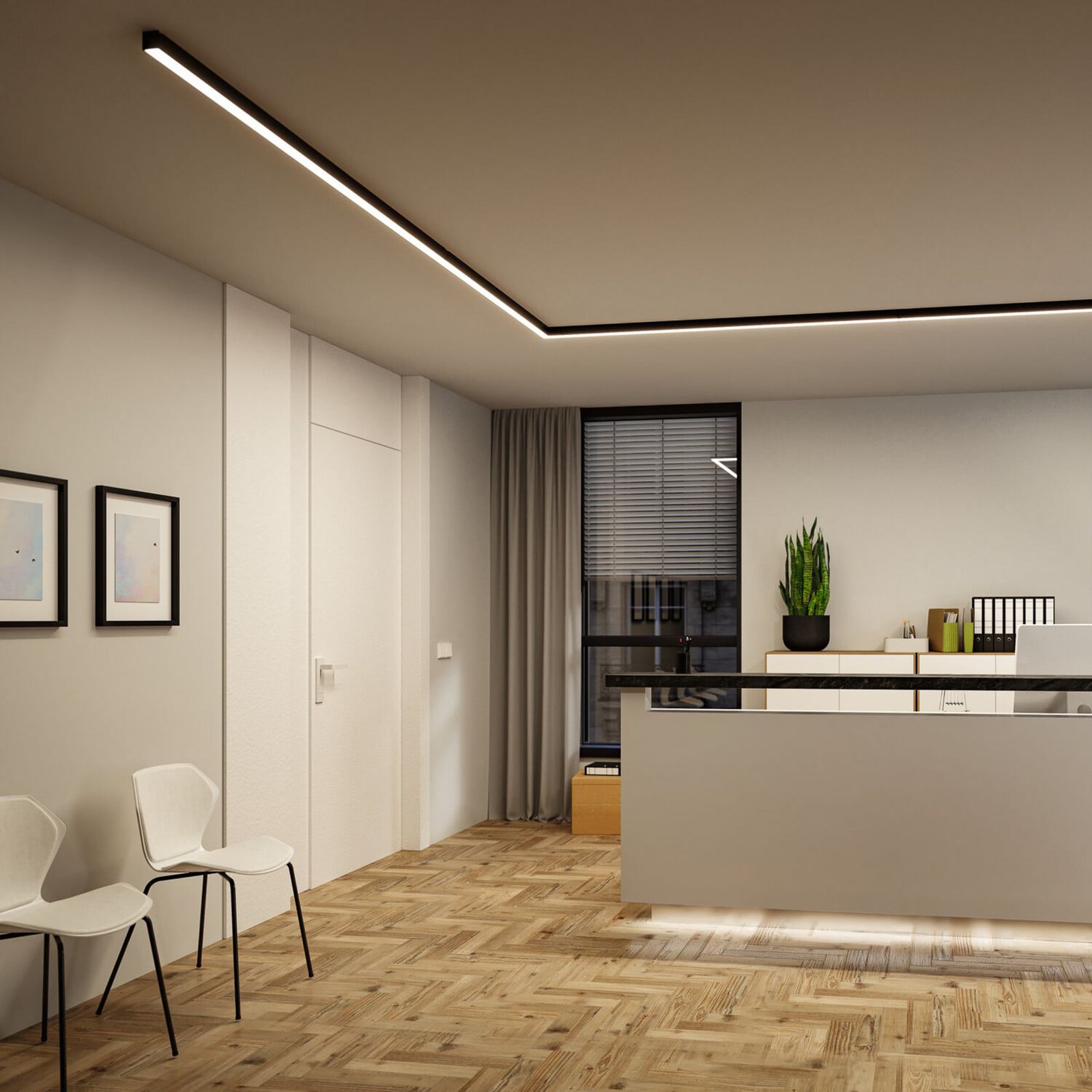 Paulmann LED svjetlosna traka Linion, crna, 150 cm, 3000 K - Dnevni boravak/blagovaonica - Moderan - Aluminij