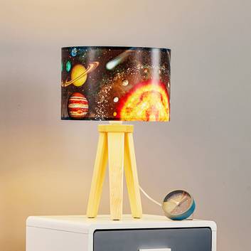Lámpara de mesa Space con patrón espacial realista