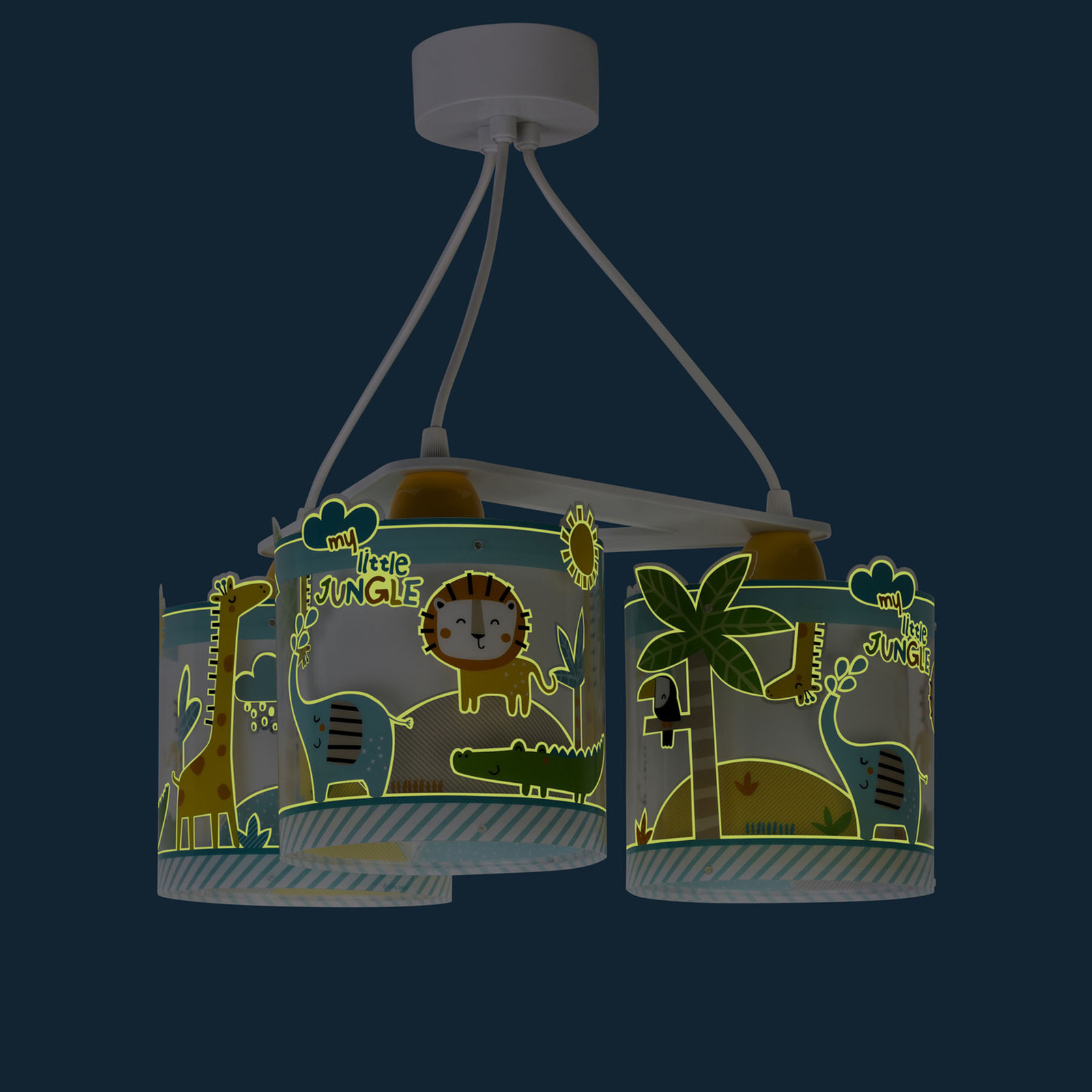 Children's hanging light Little Jungle, 3-bulb
