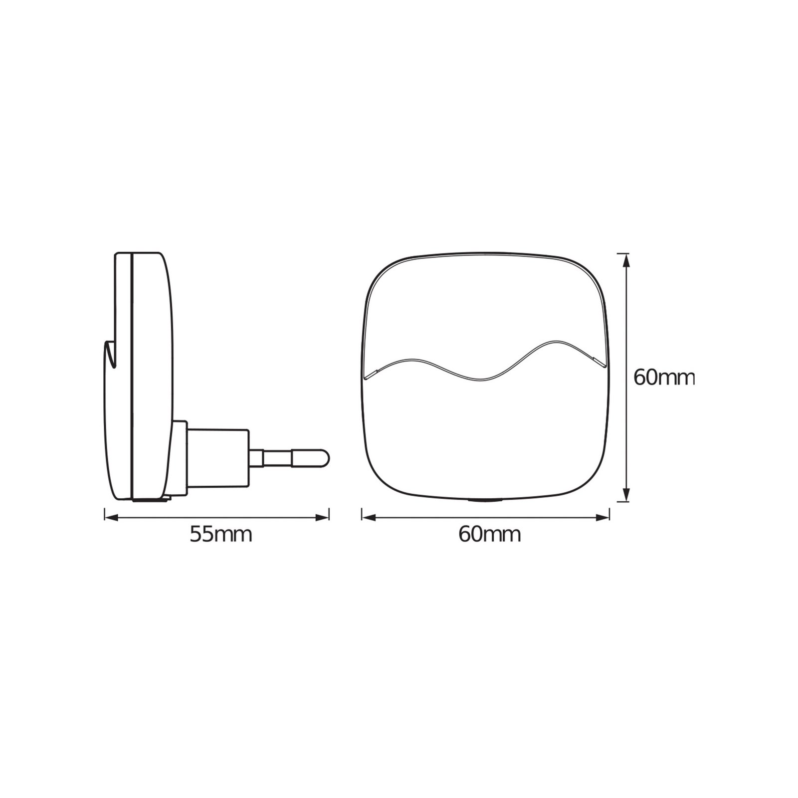 OSRAM LED-Steckdosen-Nachtlicht LUNETTA WAVE, weiß, Sensor