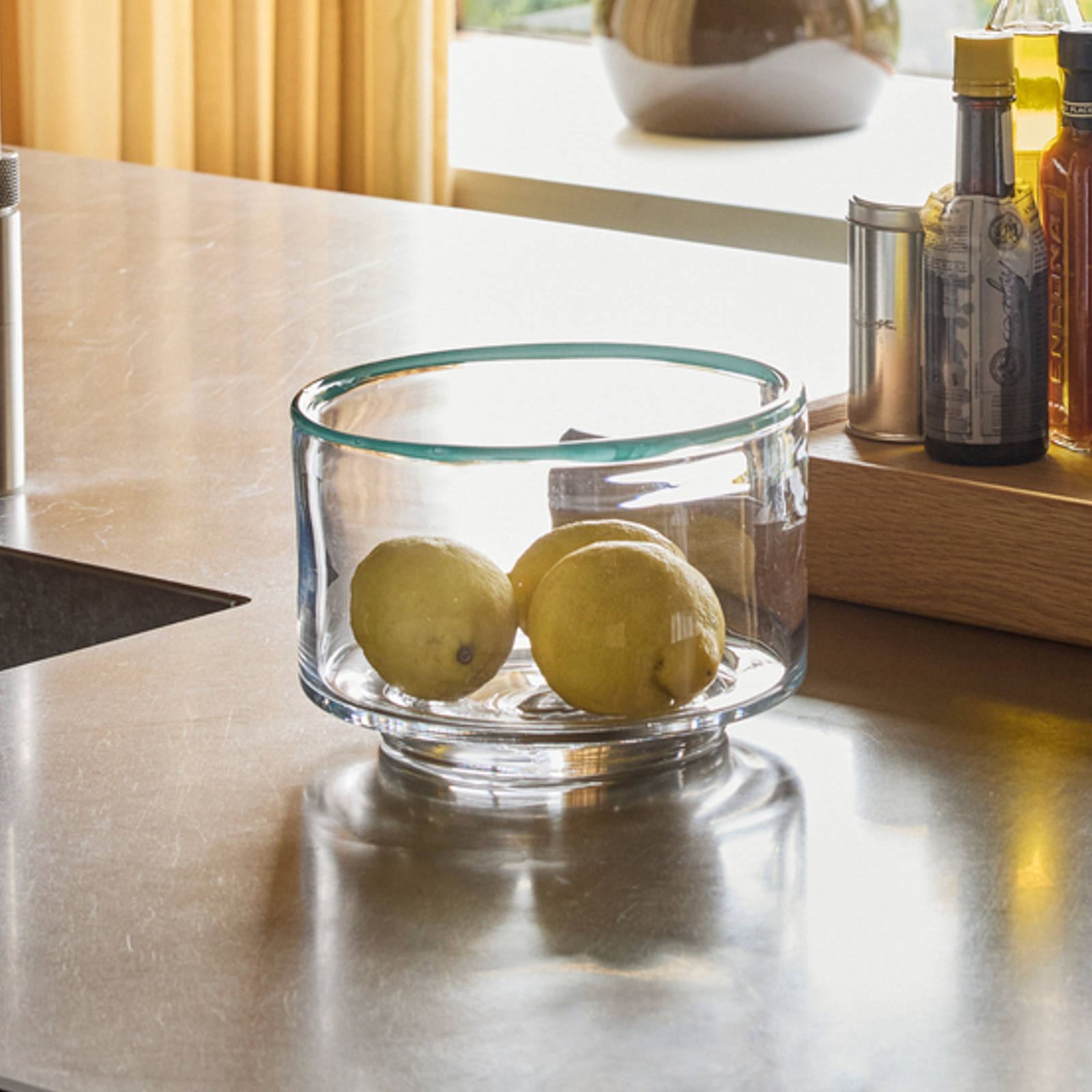 Cuenco Clea transparente/verde, Ø 20 cm, cristal - Hübsch