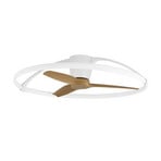 Ventilateur de plafond LED intelligent Nepal, blanc/hêtre, courant continu -