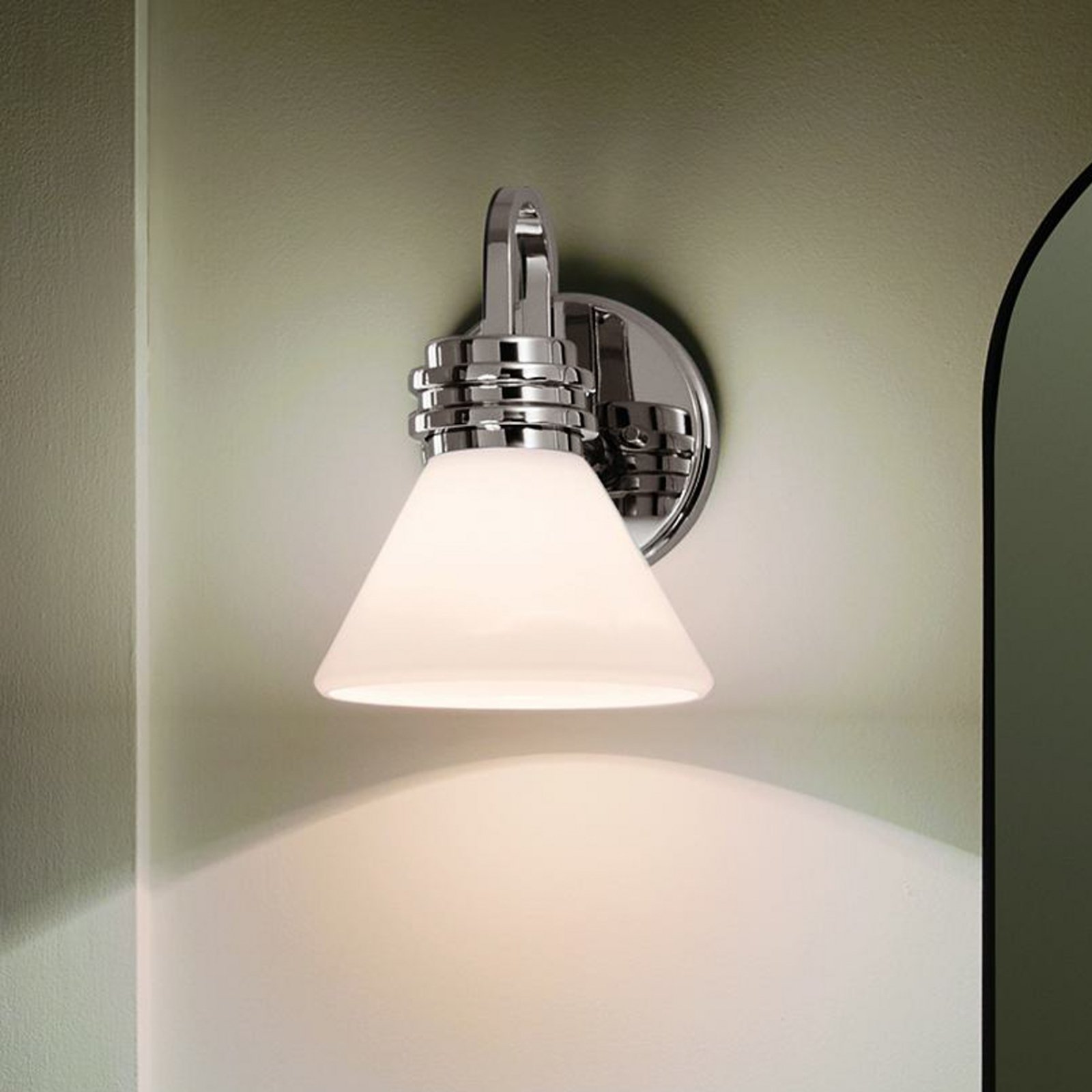 Aplique de pared Farum 1, color cromo, acero, cristal, G9