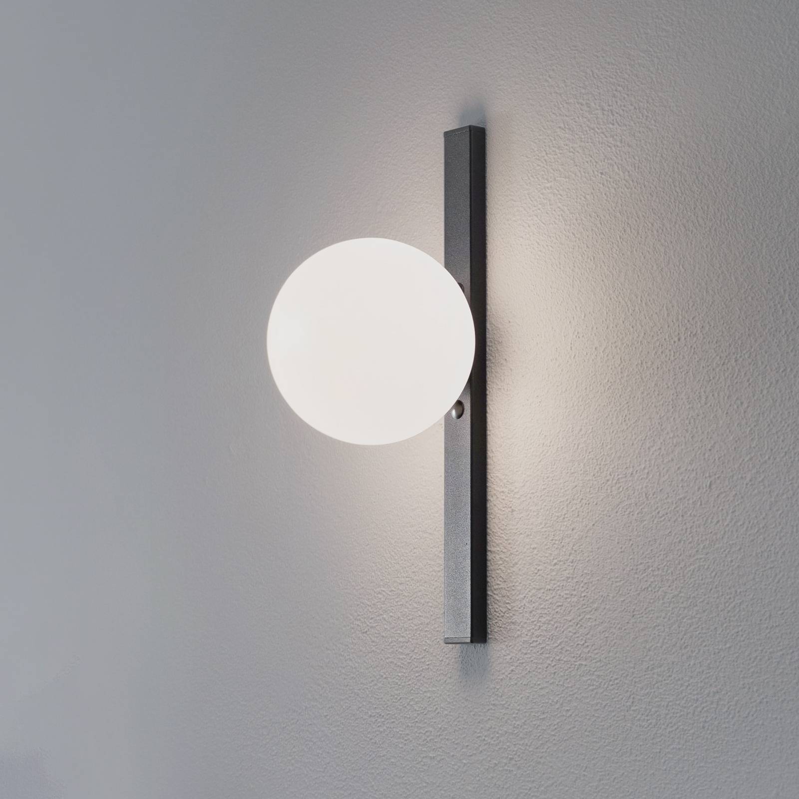 ALDEX Applique murale Garda, noir, métal, verre, à 1 lampe