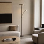 Lucande LED vloerlamp Raymond, titaniumkleurig, CCT, leeslampje