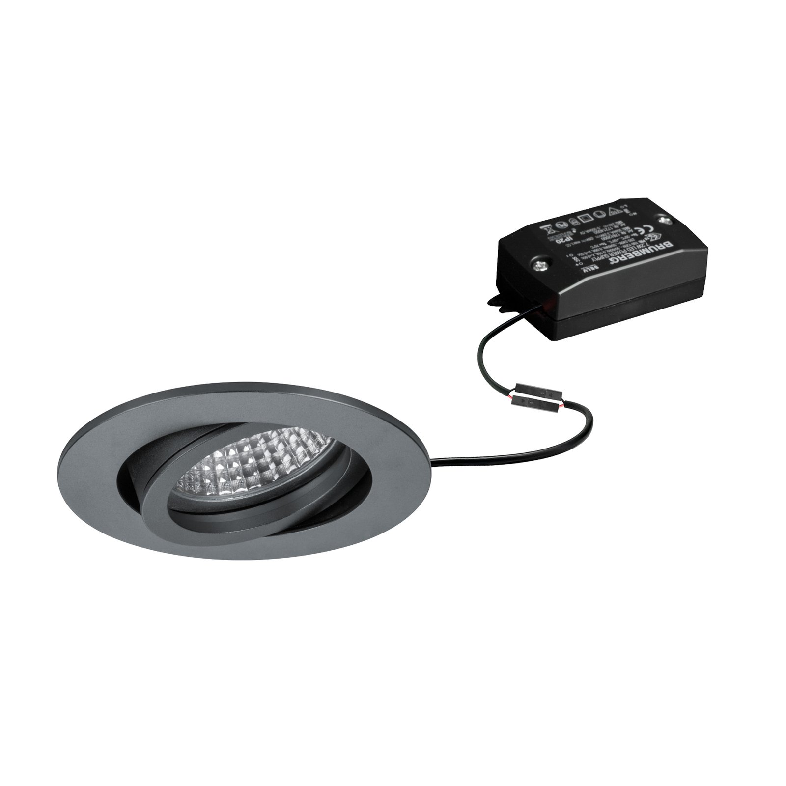 BRUMBERG LED recessed spotlight Tirrel-R, on/off, matt titanium