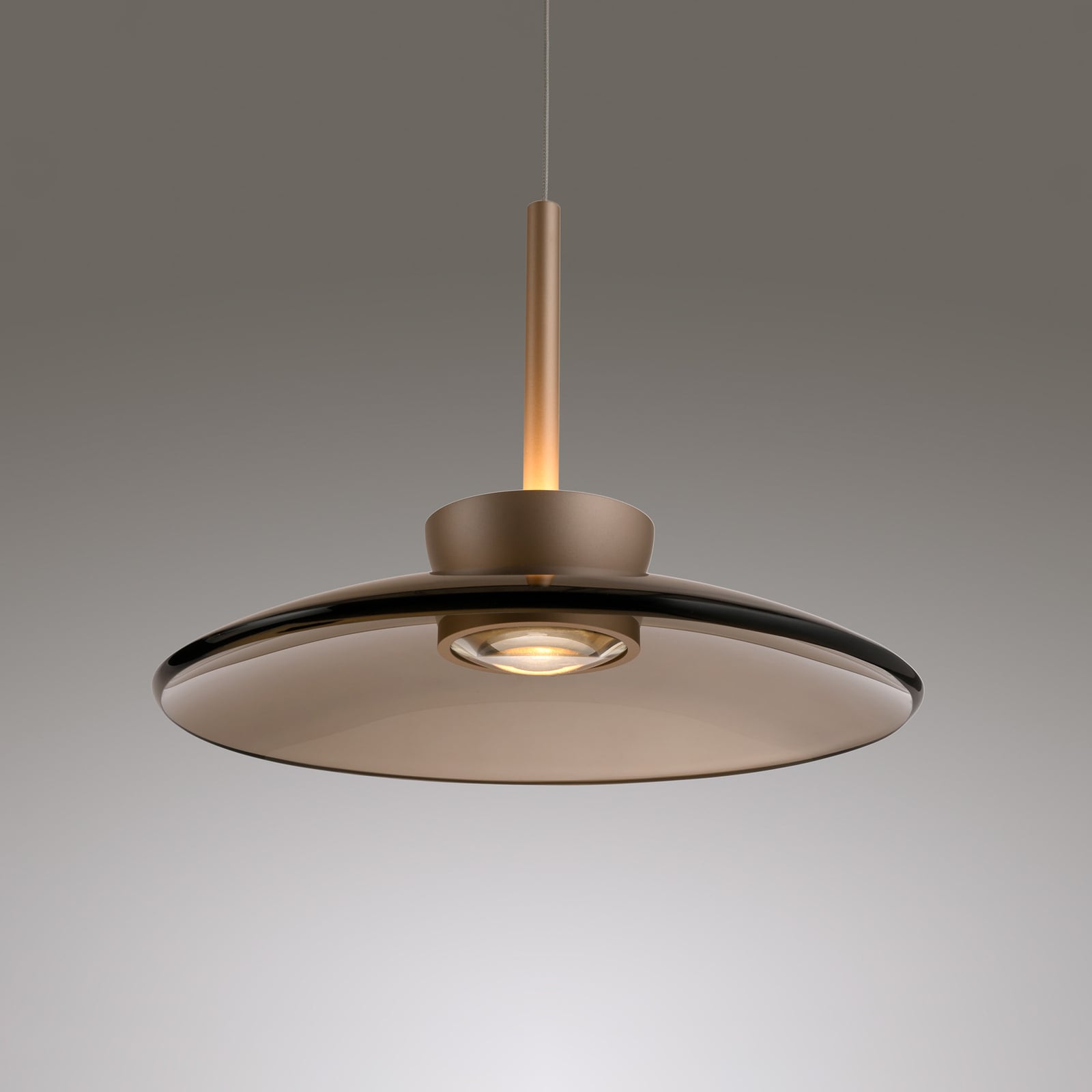 Lampada LED a sospensione Moon, bronzo, vetro ambrato (scuro), Ø 32 cm - PURE Lampada LED a sospensione Moon, bronzo, vetro ambrato (scuro), Ø 32 cm - PURE