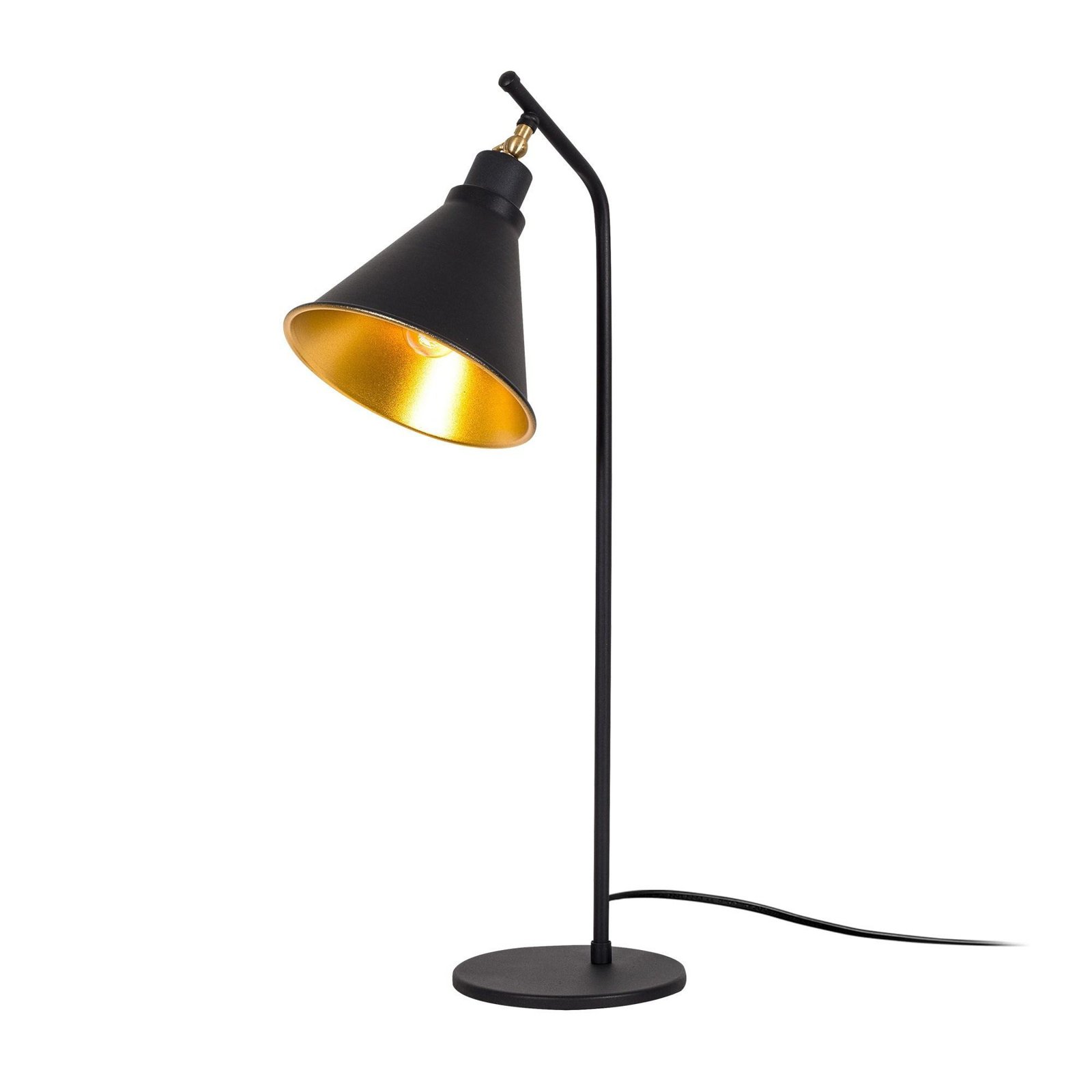 Sivani MR-608 bordlampe, svart/gull, metall, høyde 50 cm