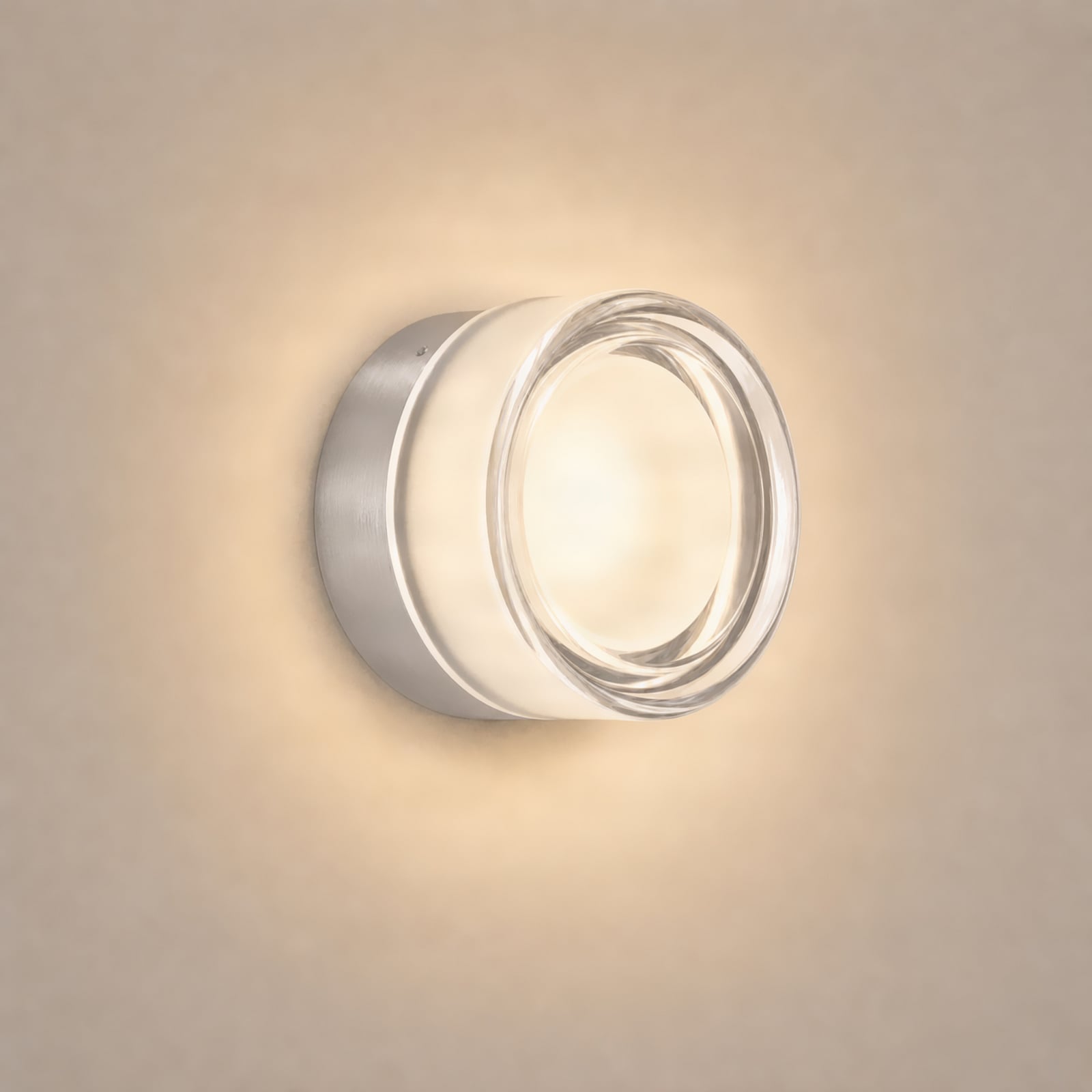 Applique a LED Somber, nichel/trasparente, 12,5 cm, IP44 - Lucande