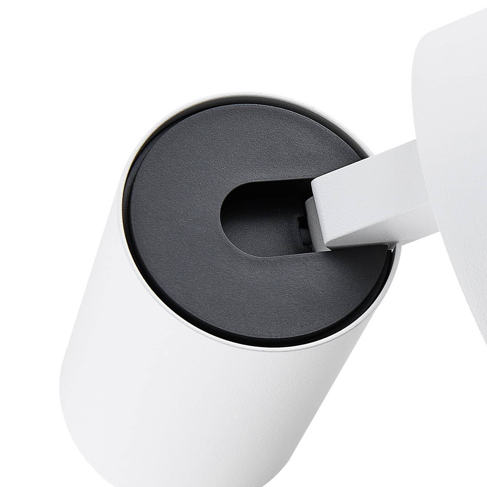 Reflektor ścienny CAN TILT, biały, Ø 10 cm, metal, przełącznik, USB