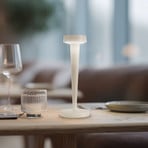 Lucande LED-Akku-Kerzenständer Lea, Vase, beige, 28 cm