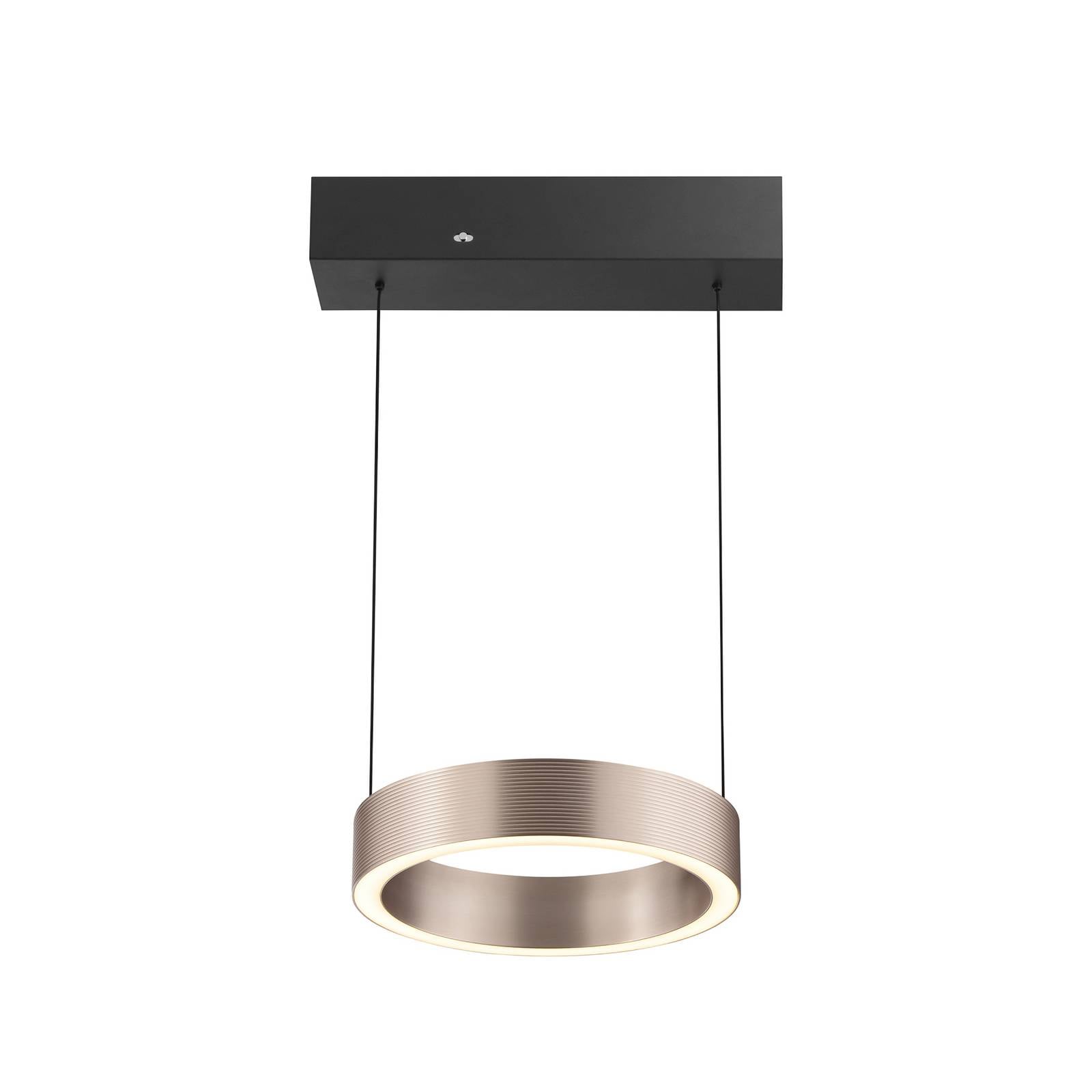 Lampa wisząca LED Axion, czarna/brązowa, długość 32 cm, CCT