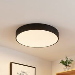 Lindby LED-loftlampe Simera, Ø 50 cm, sort, metal