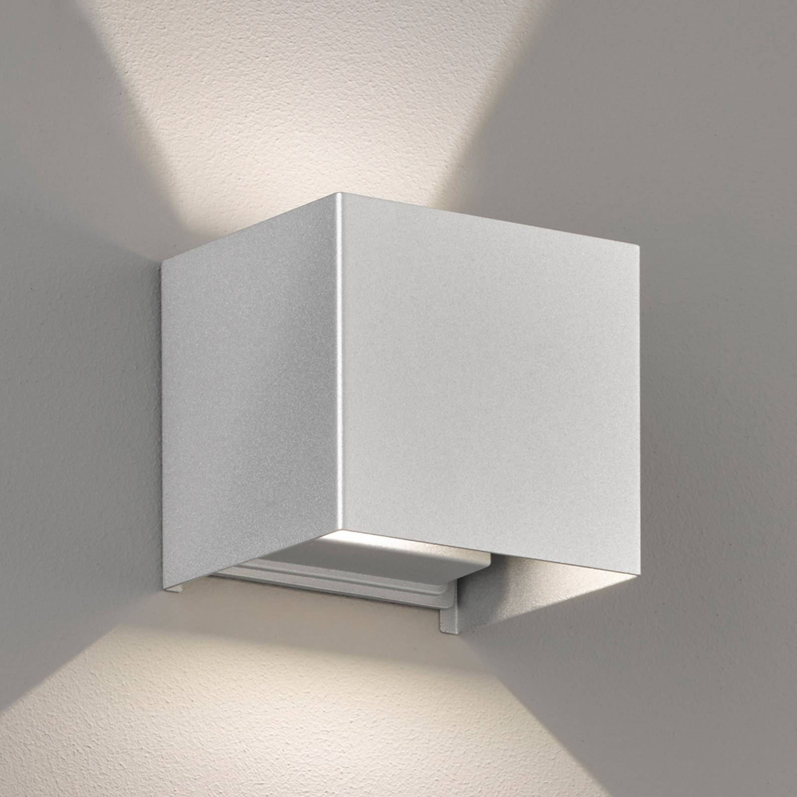 Image of FISCHER & HONSEL Applique d’extérieur LED Wall, cubique, argentée 4003694304030