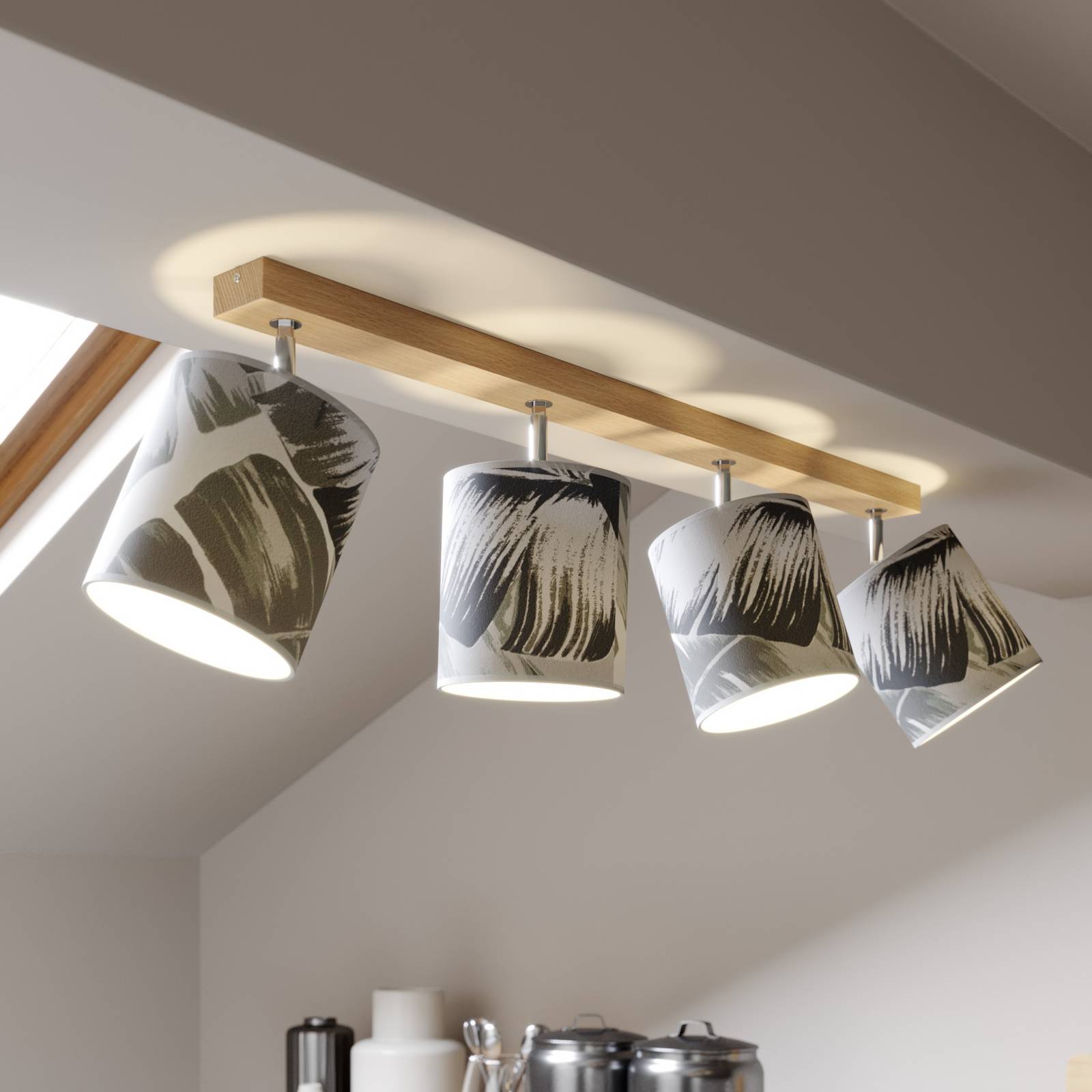 Compra Foco de techo Madera, 4 luces | Lampara.es