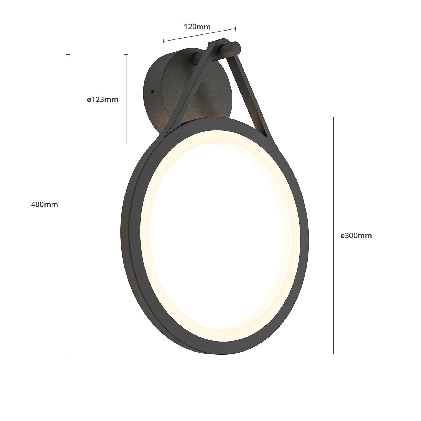 LED-Außenwandleuchte Mirco, ringförmig, IP65