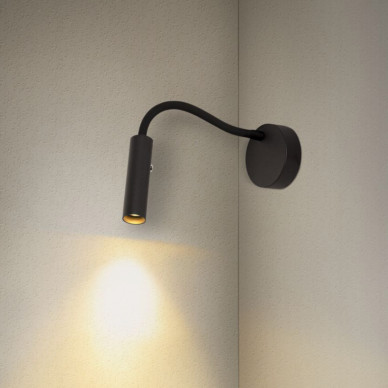 SLV Karpo Goose LED stenska svetilka, z možnostjo zatemnitve, črna