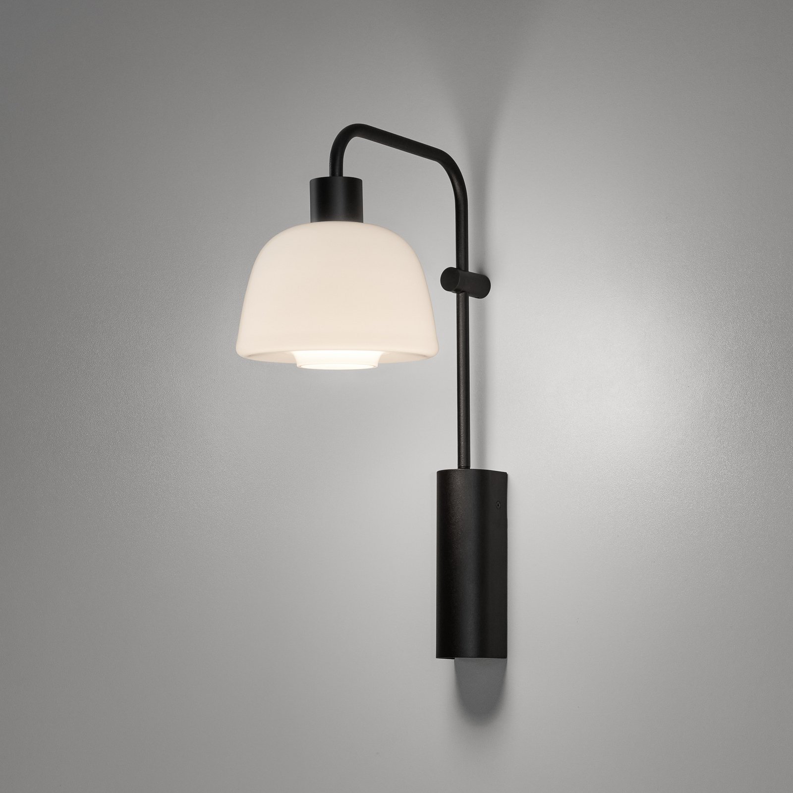 Aplique de pared LED Bover Drep A/04, blanco, cristal, negro, 2700 K