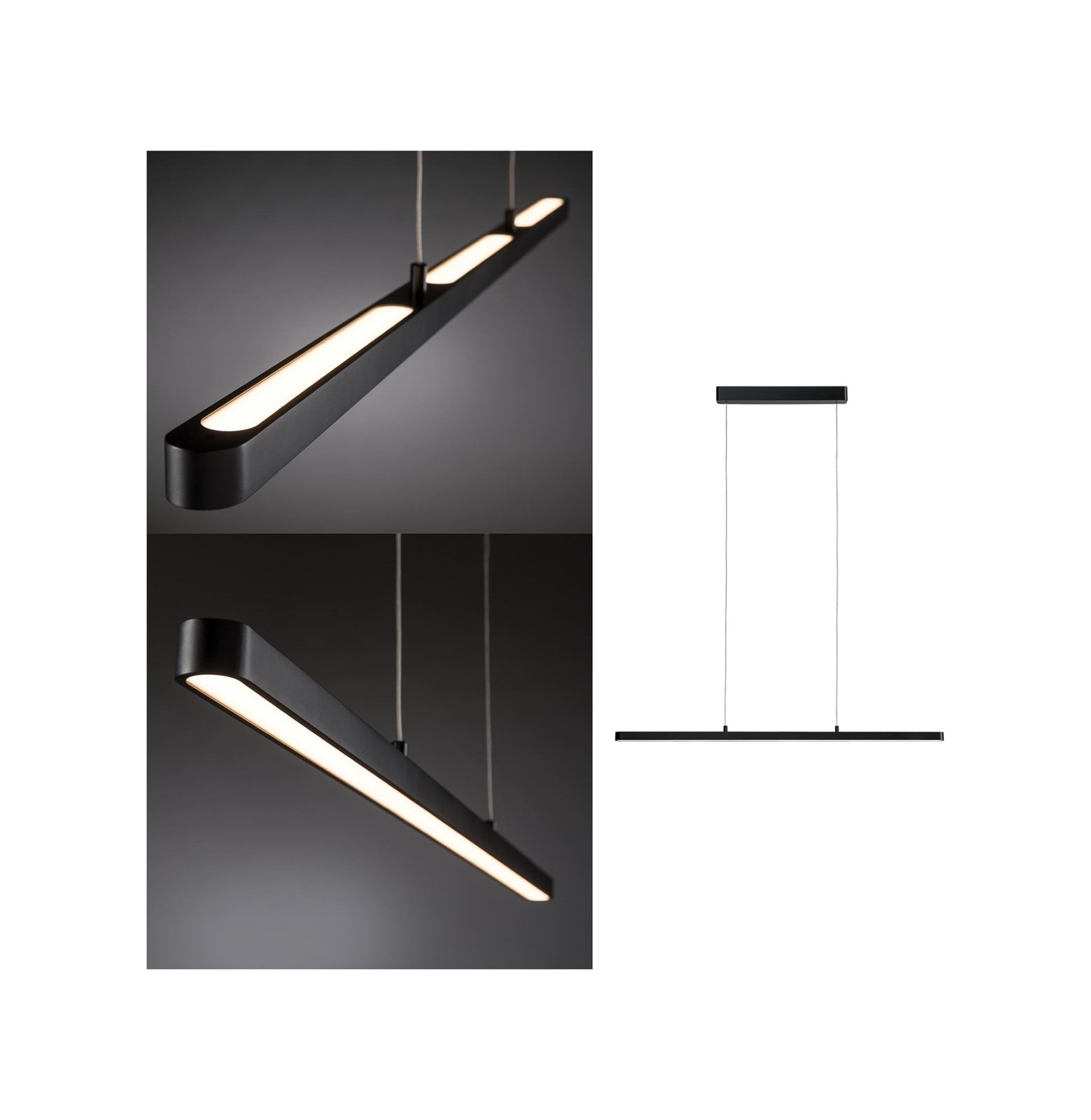 Paulmann Lento LED-pendellampa svart dimbar Up-&Downlight