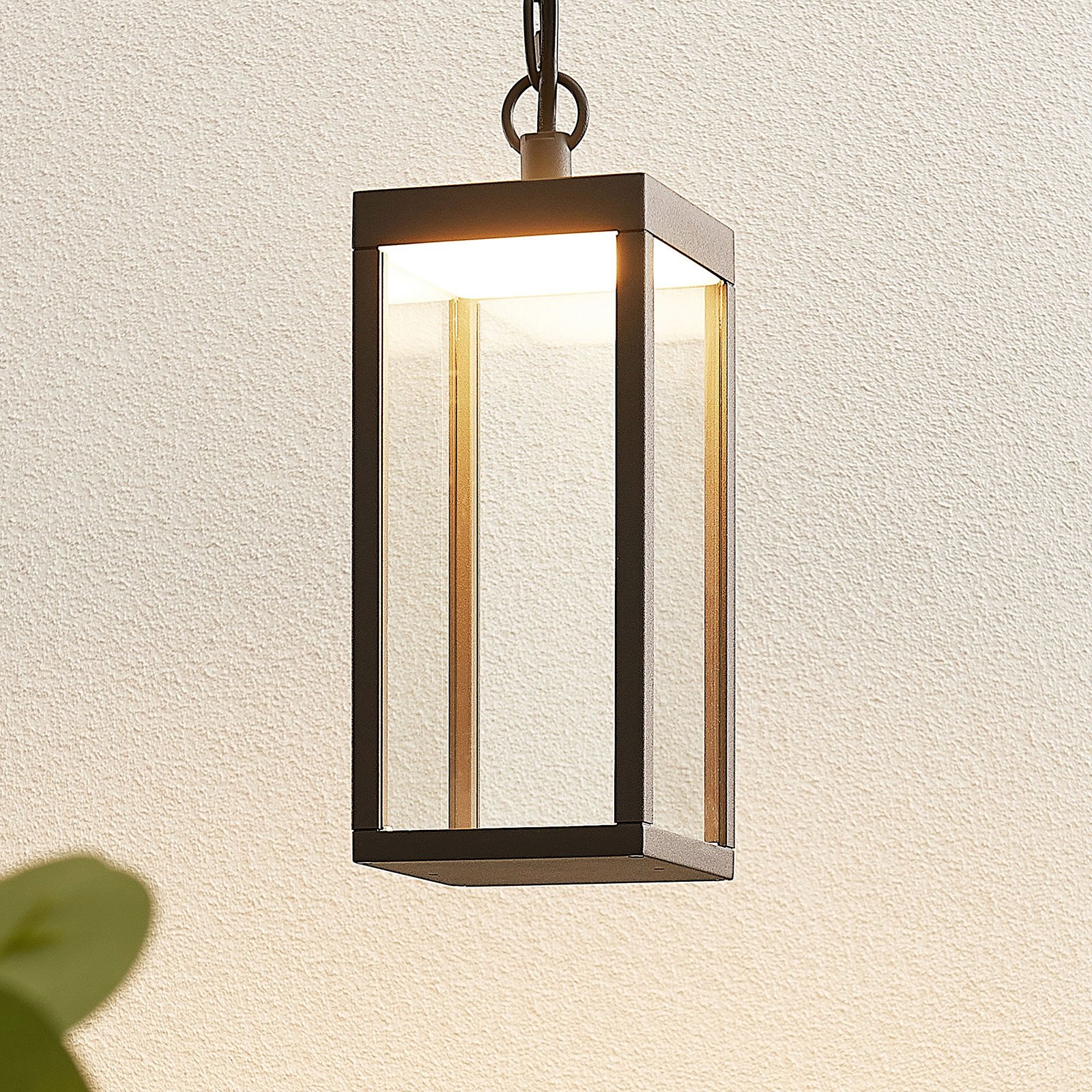 LED kültéri függő lámpakocka üvegbúrával, 26 cm