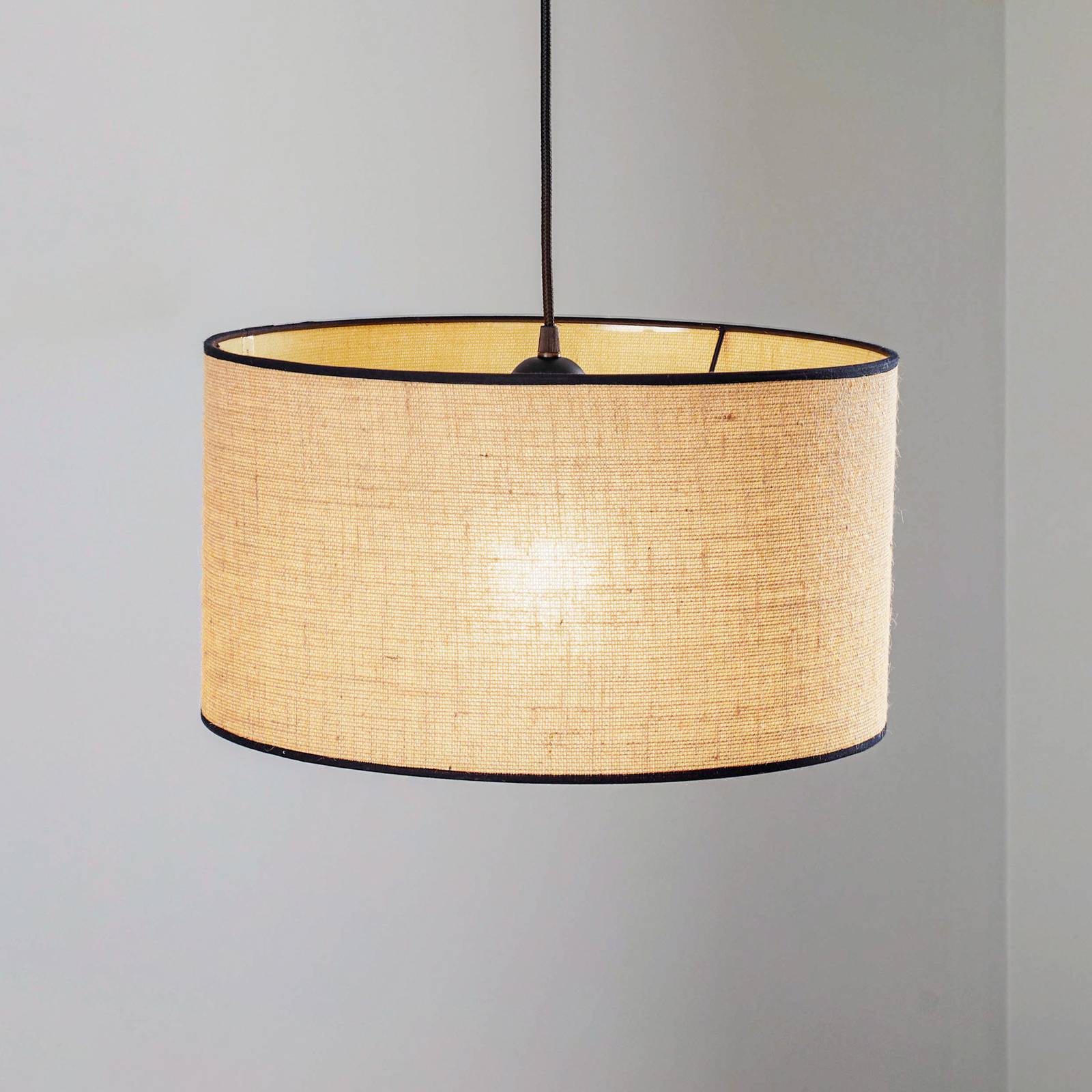 Lampa wisząca Jute&black cylinder 40cm 1-pkt.