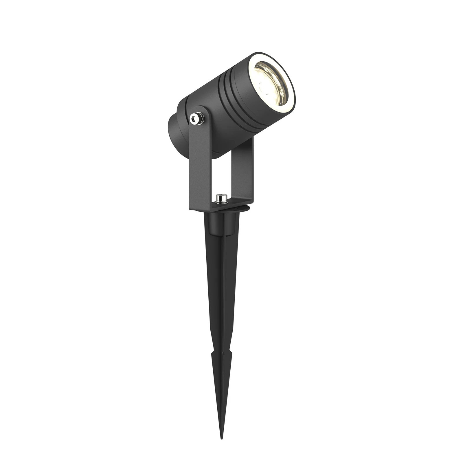 Lucande foco exterior Galina, pincho de suelo, enchufe, gris, 11 cm