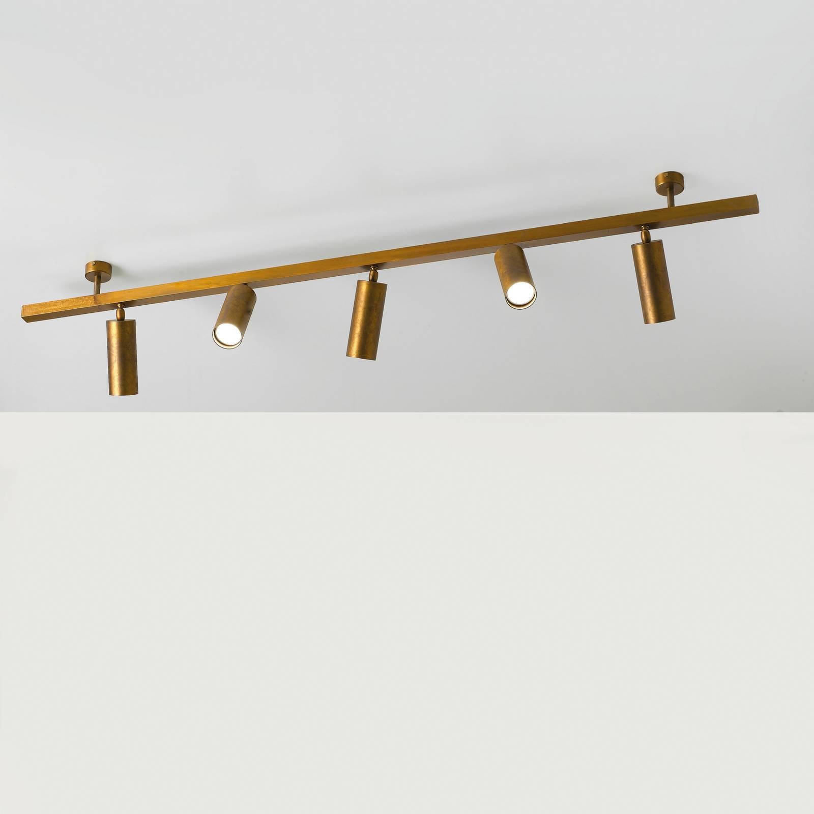 Cremasco Plafonnier 7534, laiton bruni, à 5 lampes, GU10