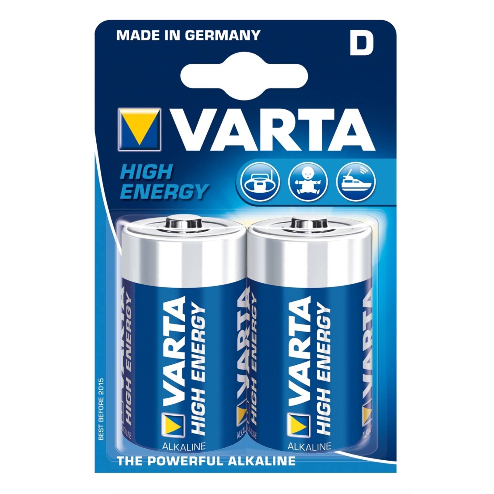 Varta Mono D High Energy-batterier 2-pack blister