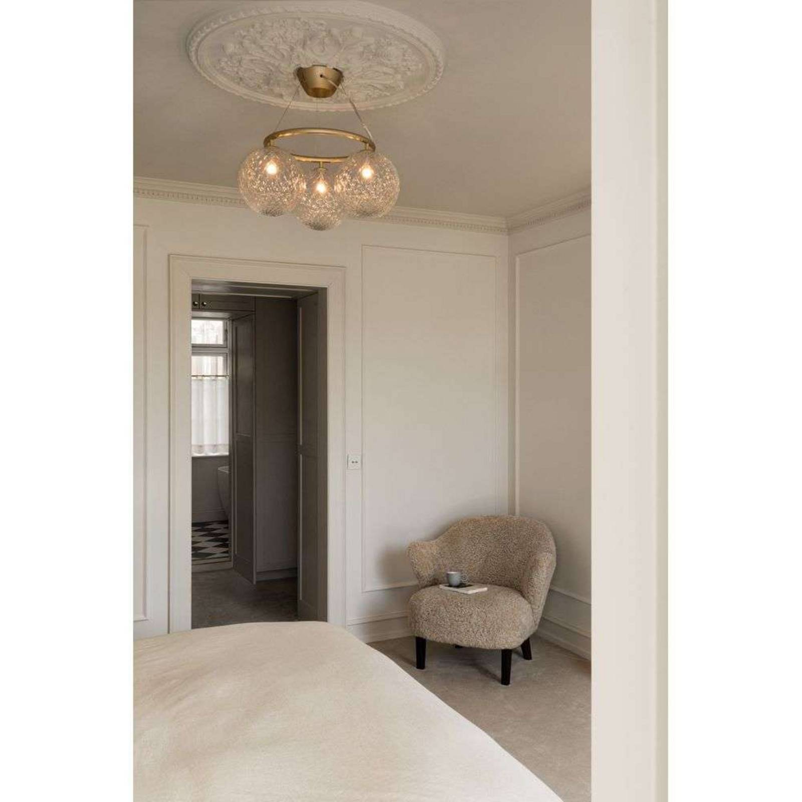 Żyrandol Nuura Miira 3 Circular, Ø 54 cm, mosiądz/przezroczysty