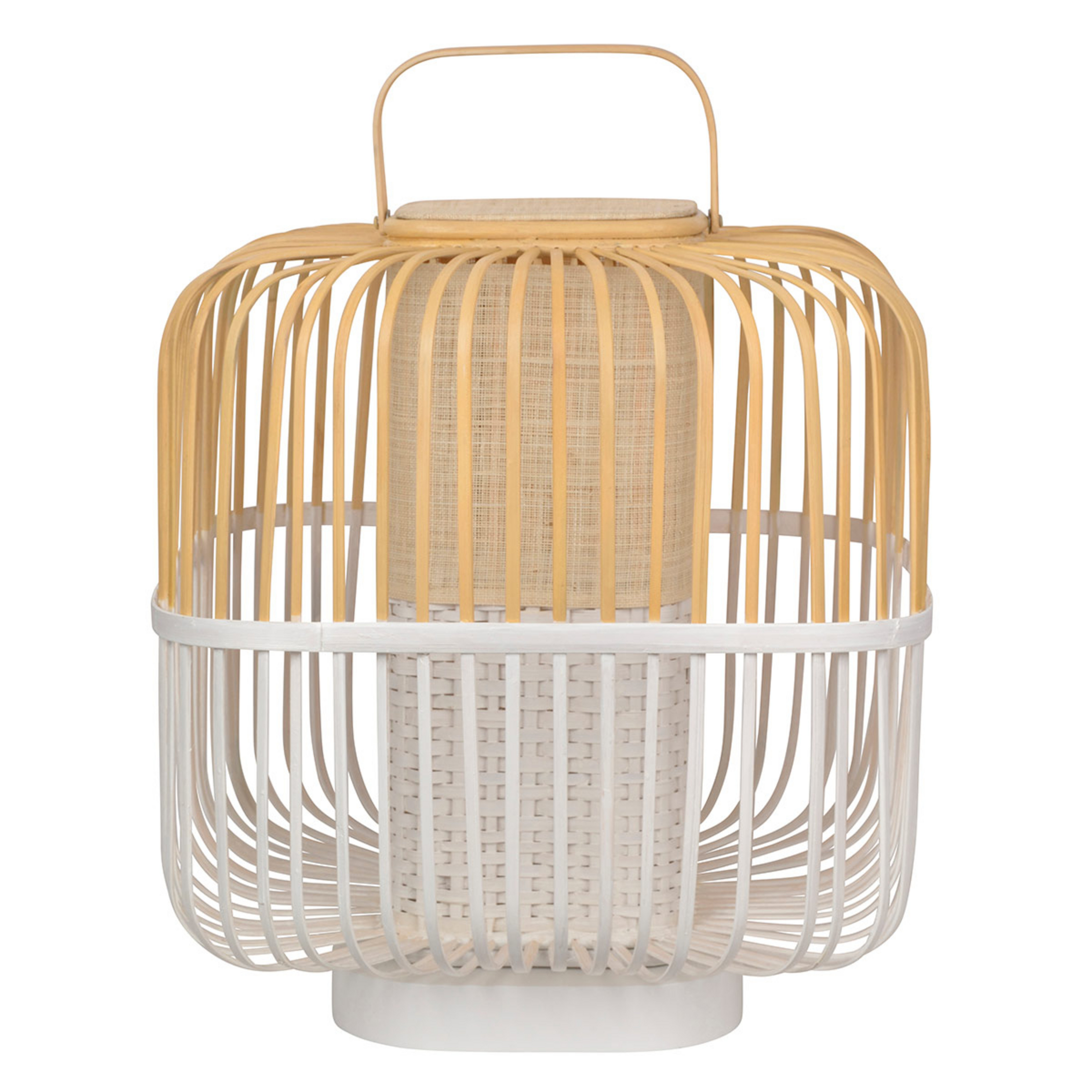 Bamboo Quadrato Lampada da Tavolom Bianco - Forestier