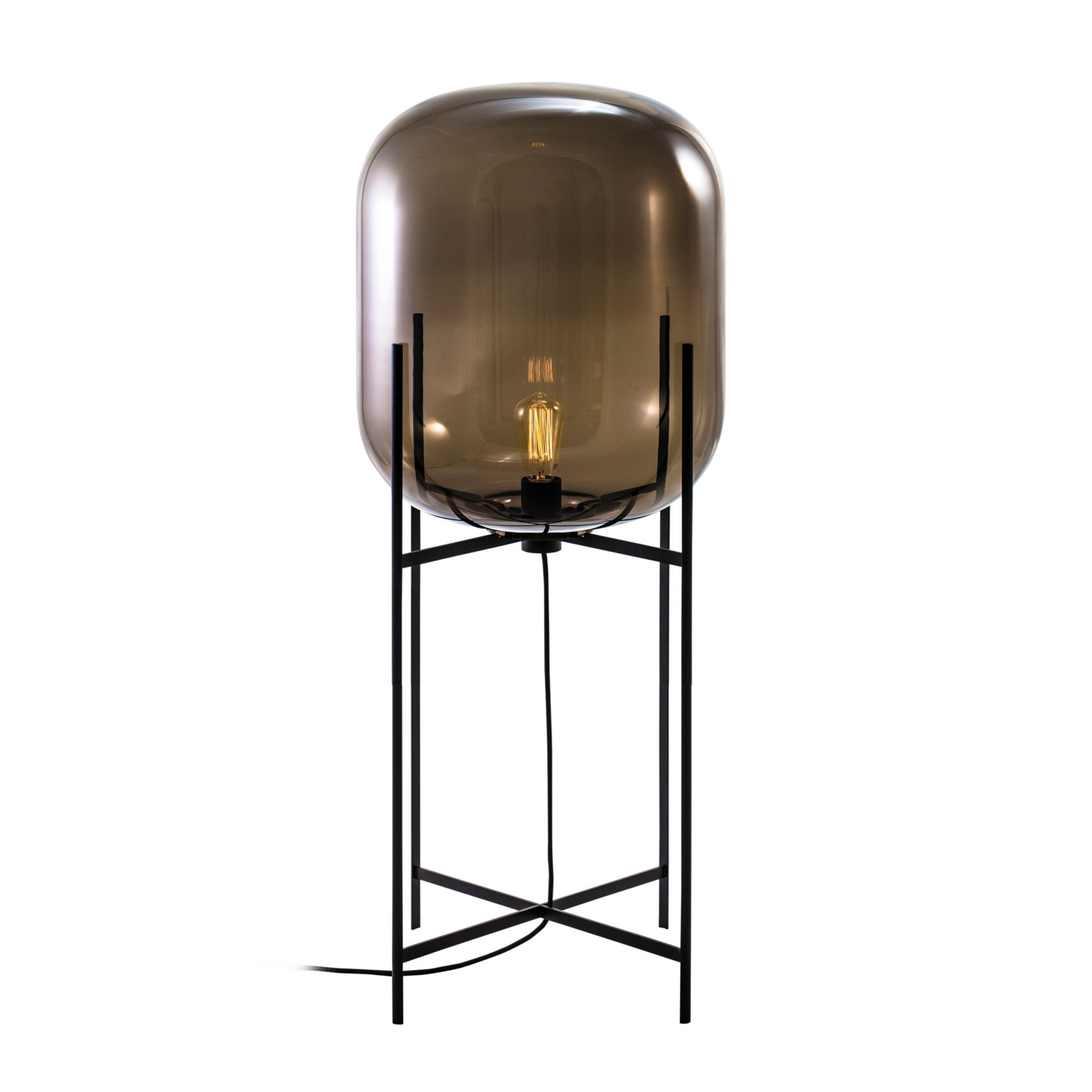 pulpo φωτιστικό δαπέδου Oda In Between, καπνιστό γκρι/μαύρο, 111 cm