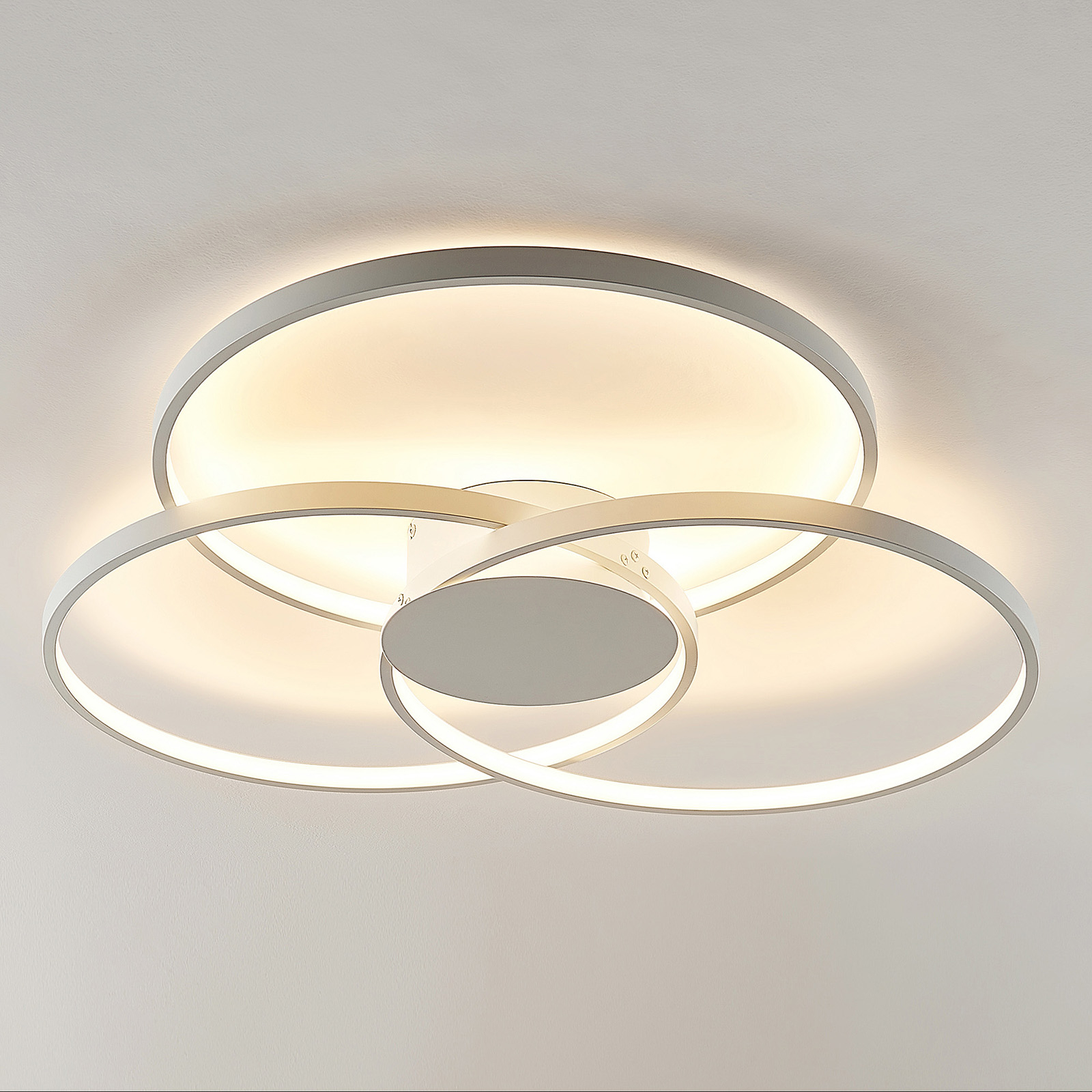 Lindby Riley LED mennyezeti lámpa, fényerőszabályzó, fehér