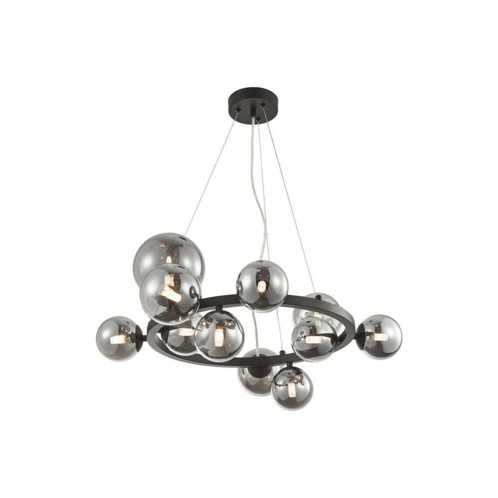 Naelen Round Pendant Black/Smoke - Lucande