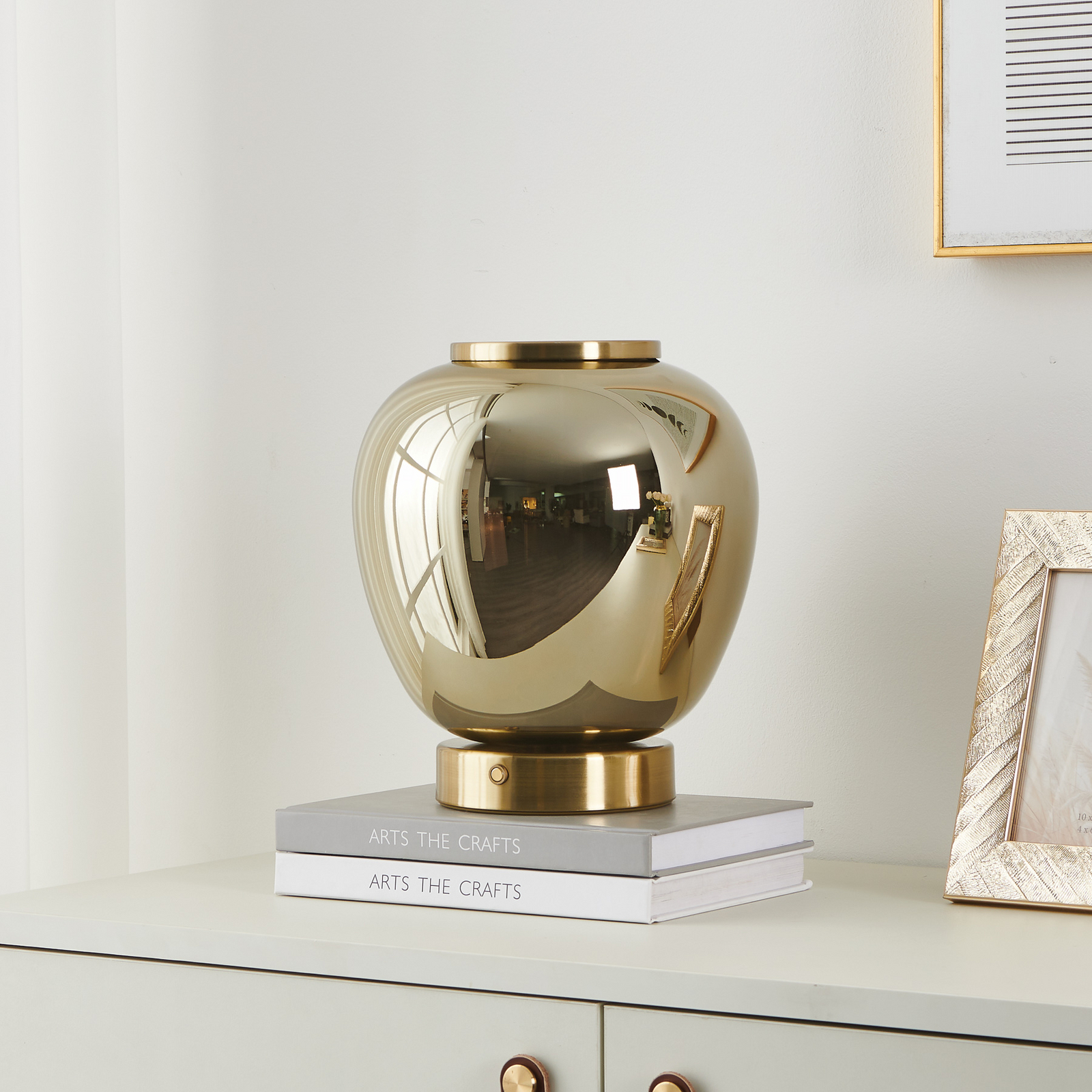 Stars of Light LED tafellamp Fruitera goud 25 cm glas CCT