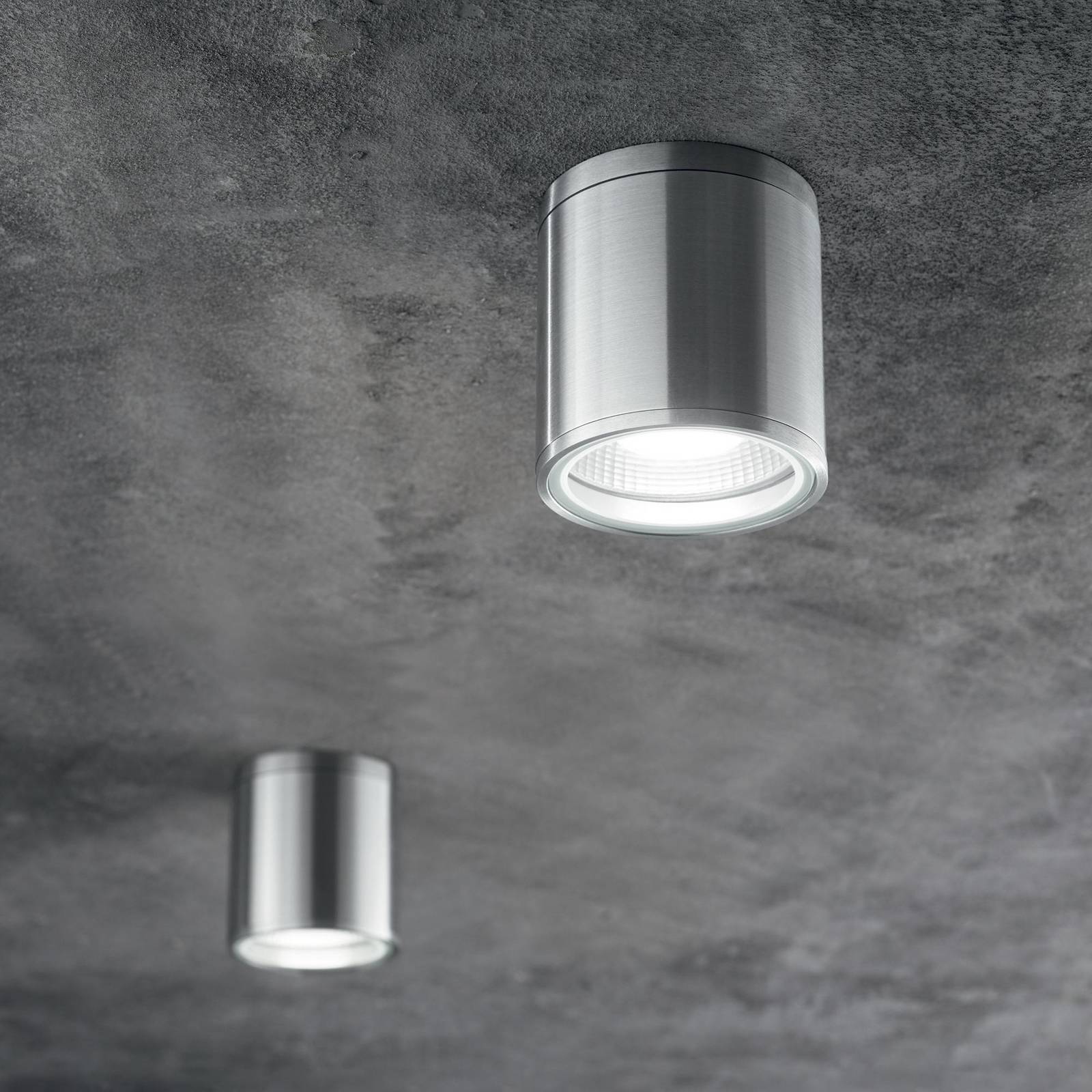 Ideal Lux lampa sufitowa Gun, szary aluminium, IP44, GU10