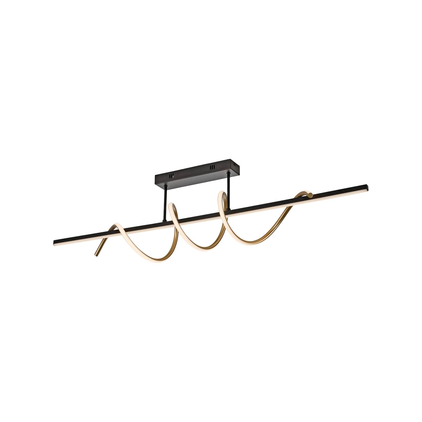 JUST LIGHT. LED-Deckenleuchte Emanda, Eisen, schwarz-messing