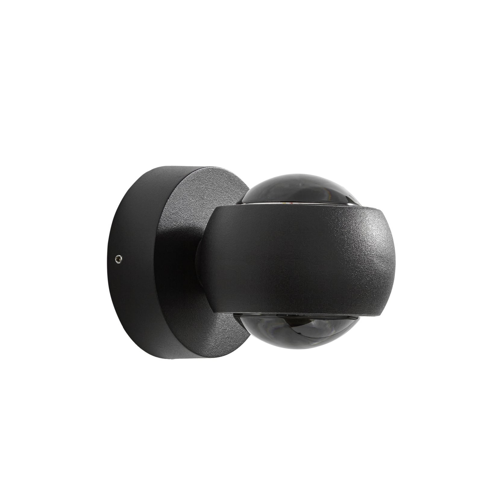 Focra LED-Wandstrahler, schwarz, 2-fl, CCT, IP54 - Lindby