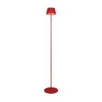 Suarez LED-uppladdningsbar golvlampa, röd, höjd 123 cm, metall