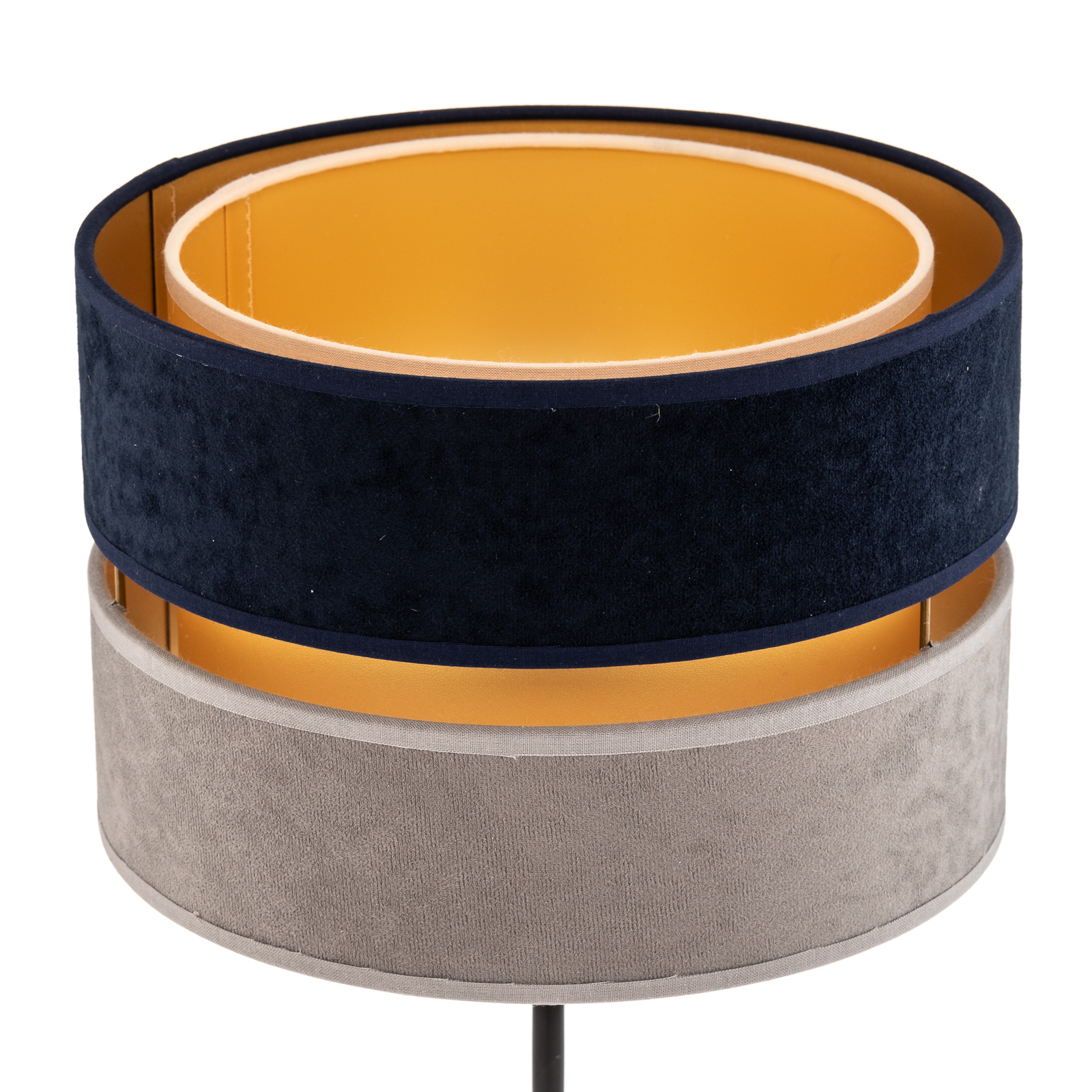 Bordlampe Duo, marineblå/grå/gull, høyde 50 cm