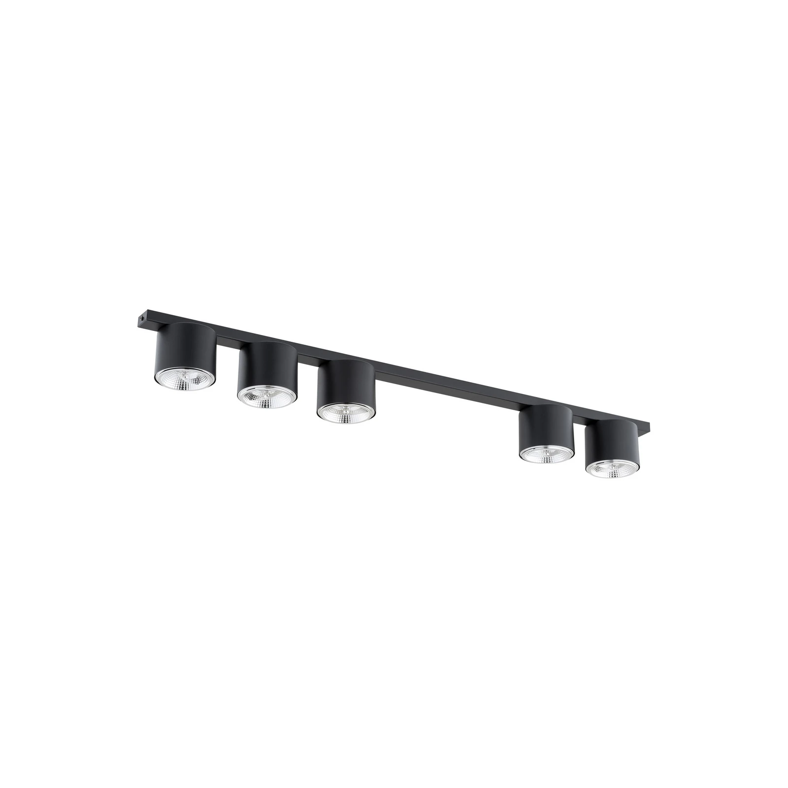 Griestu lampa Nano, melna, 5 spuldzes, metāls