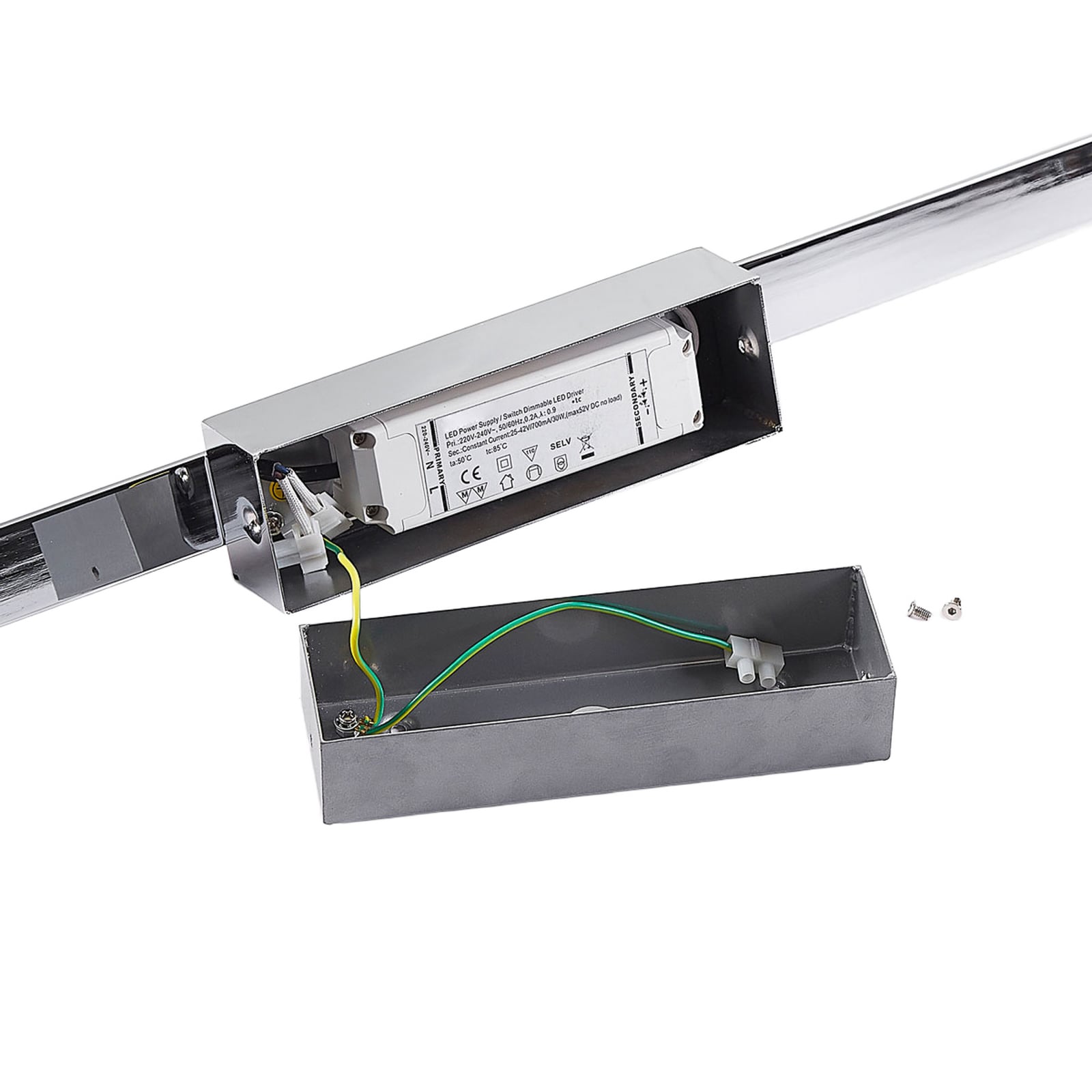 Lindby LED stropné kúpeľňové svietidlo Levke, 116 cm, stmievateľné, IP44