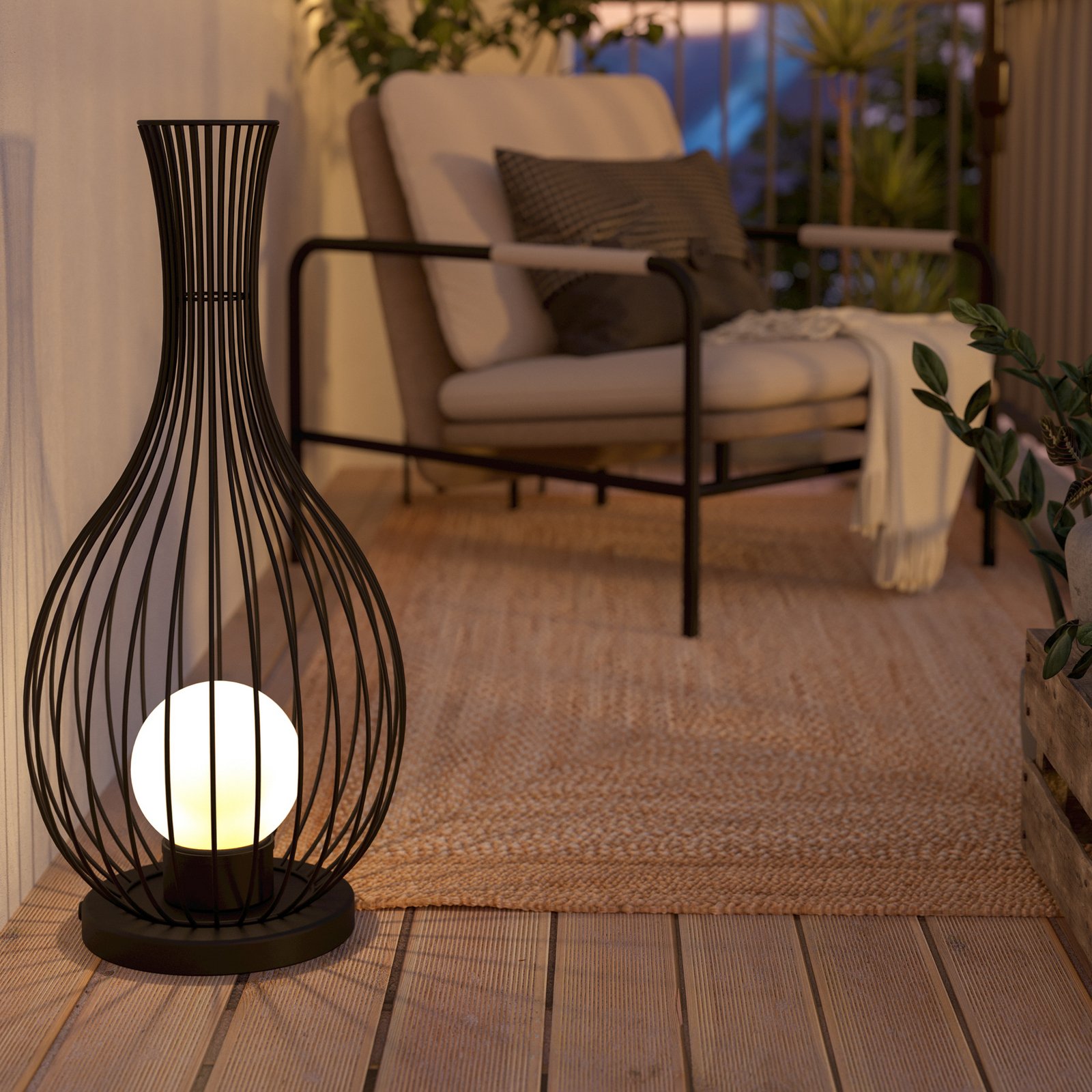 EGLO Fossombrone lampe sur pied extérieure, noire