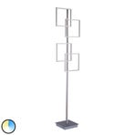 Paul Neuhaus Lampadar LED Inigo, gri, metal, CCT, dimabil