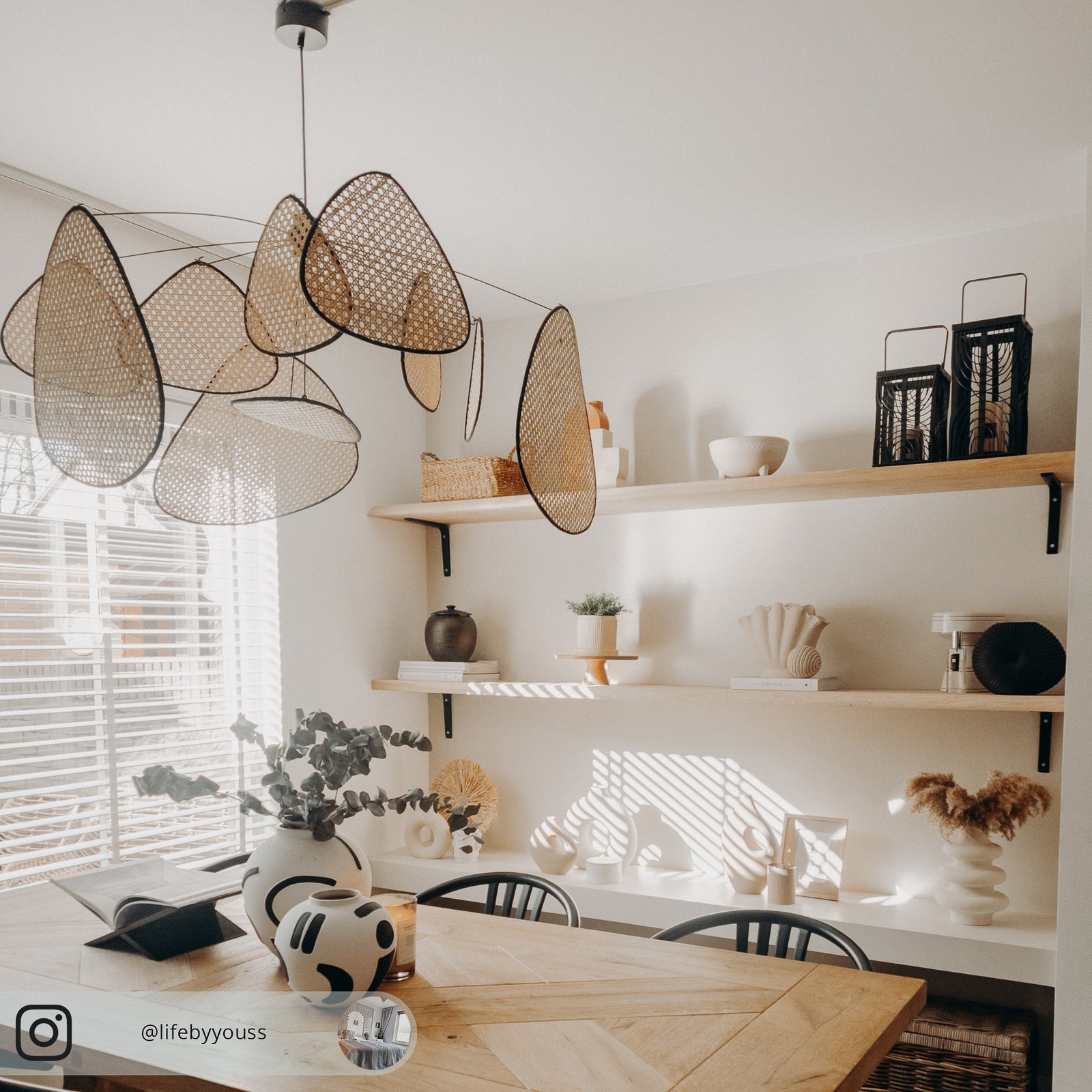 Screen XL Hängeleuchte, 60 cm, natur, Rattan - MARKET SET Screen XL Hängeleuchte, 60 cm, natur, Rattan - MARKET SET