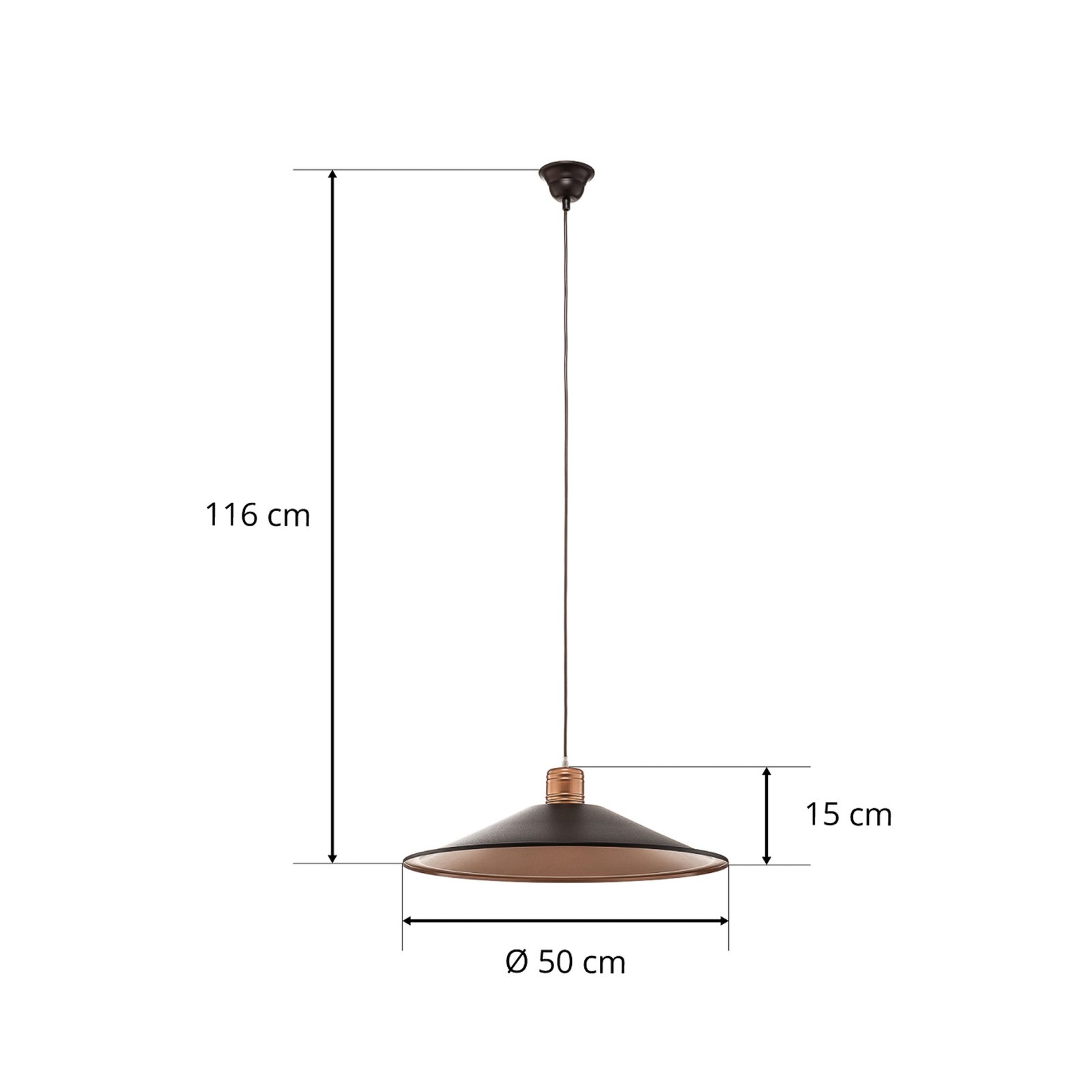 Garret I pendant light in dark brown/copper Ø 50cm