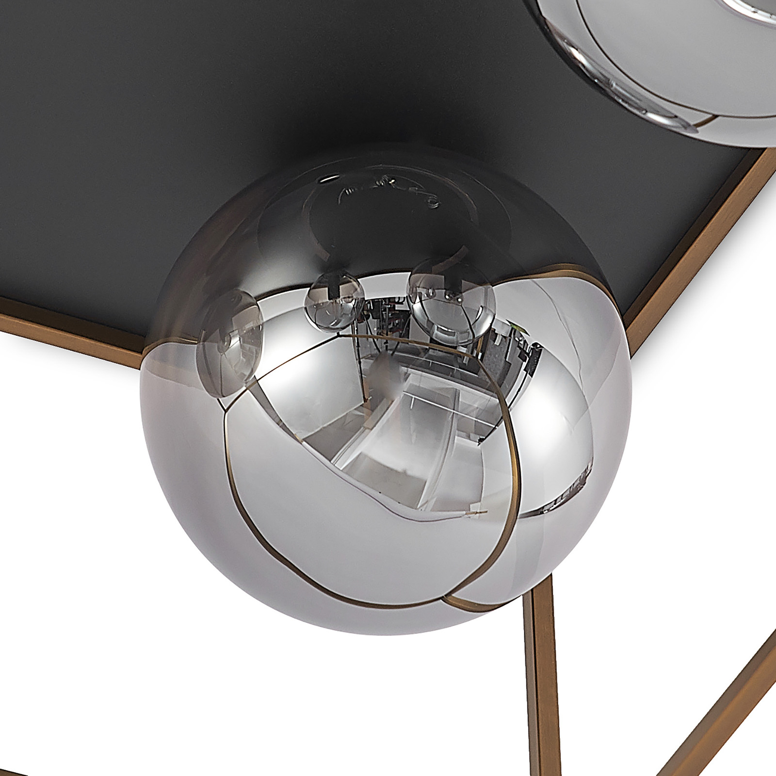 Lindby Josipa ceiling lamp cage smoky glass 4-bulb