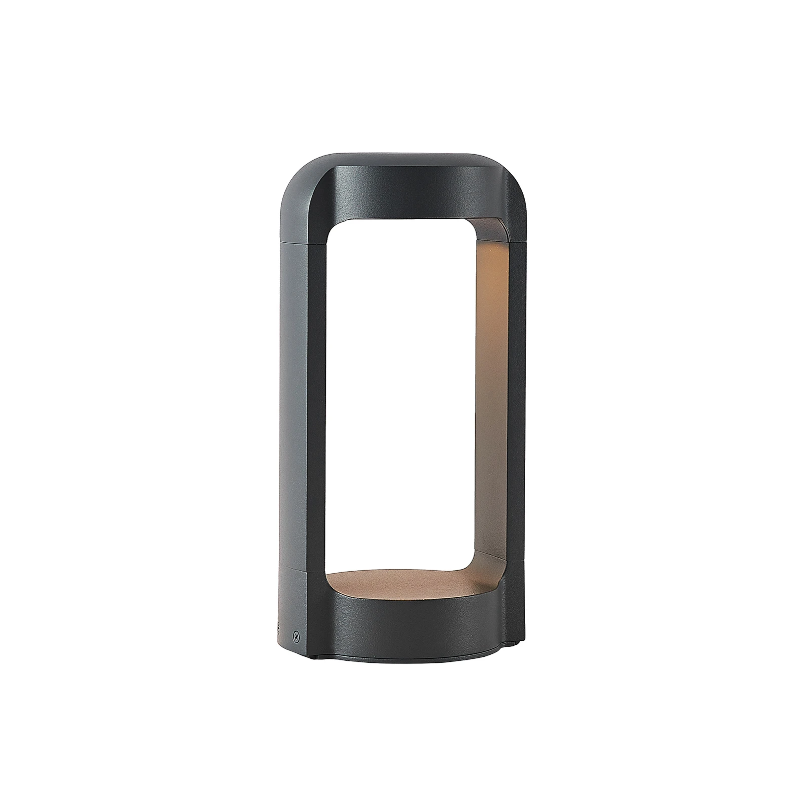 Lucande, luminaire pour socle LED Habsa, 30 cm, anthracite, métal