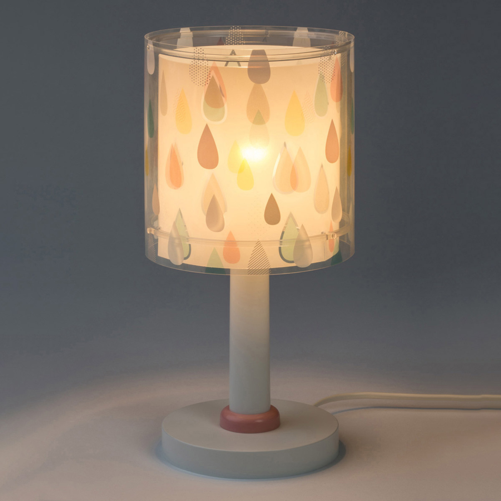 Dalber Colour Rain galda lampa ar dubulto abažūru
