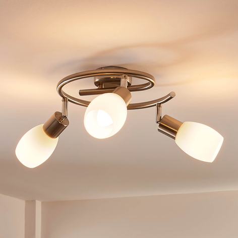 Lindby Arda foco LED, vidrio 3 luces redondo